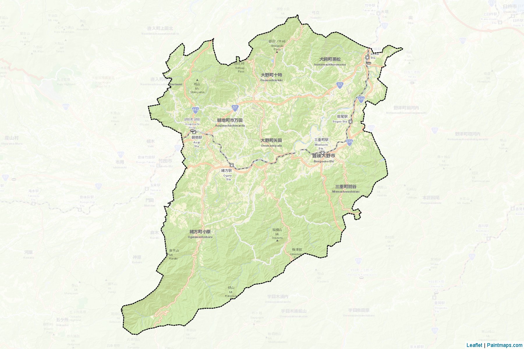 Bungoono (Oita Prefecture) Map Cropping Samples-2