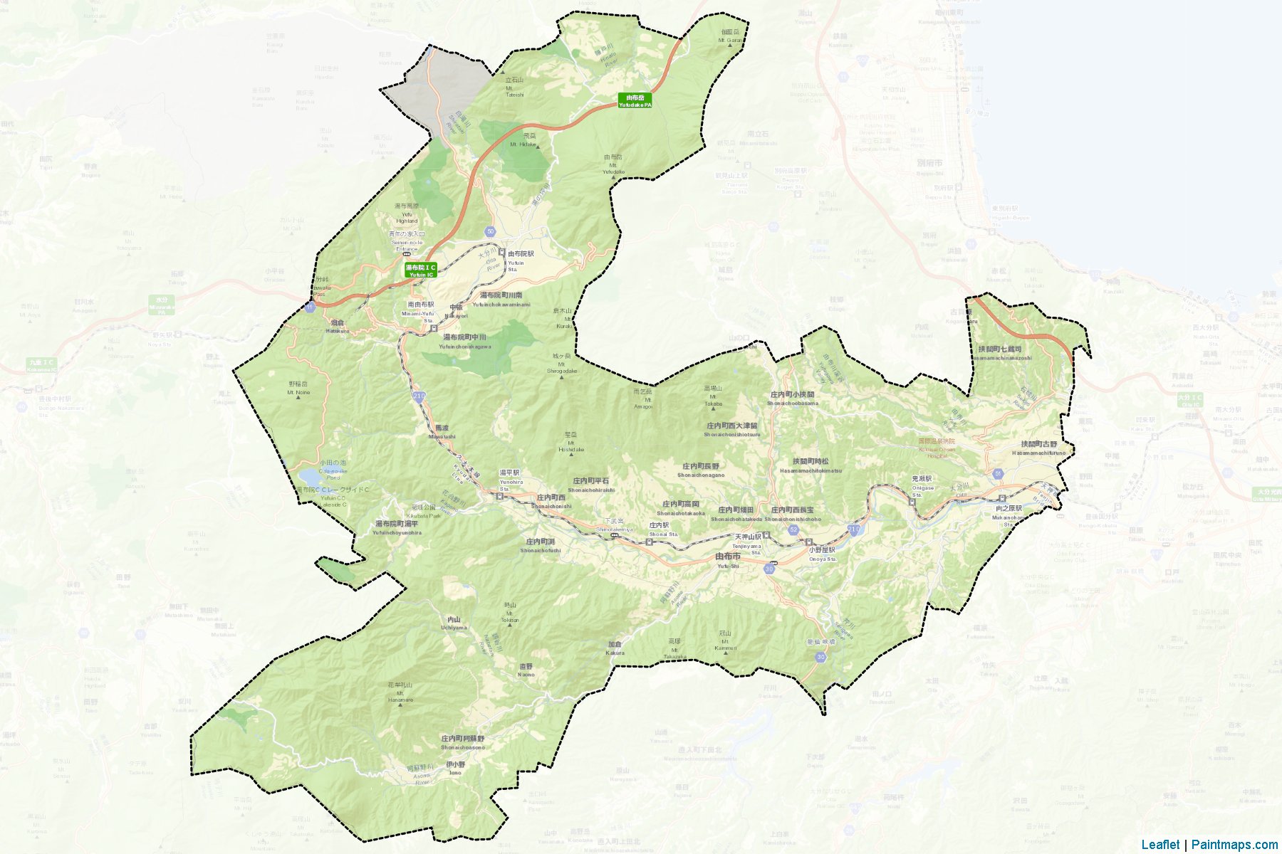 Yufu (Oita Prefecture) Map Cropping Samples-2