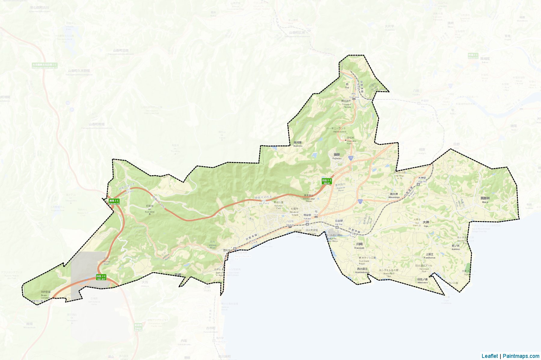 Muestras de recorte de mapas Hiji (Oita)-2