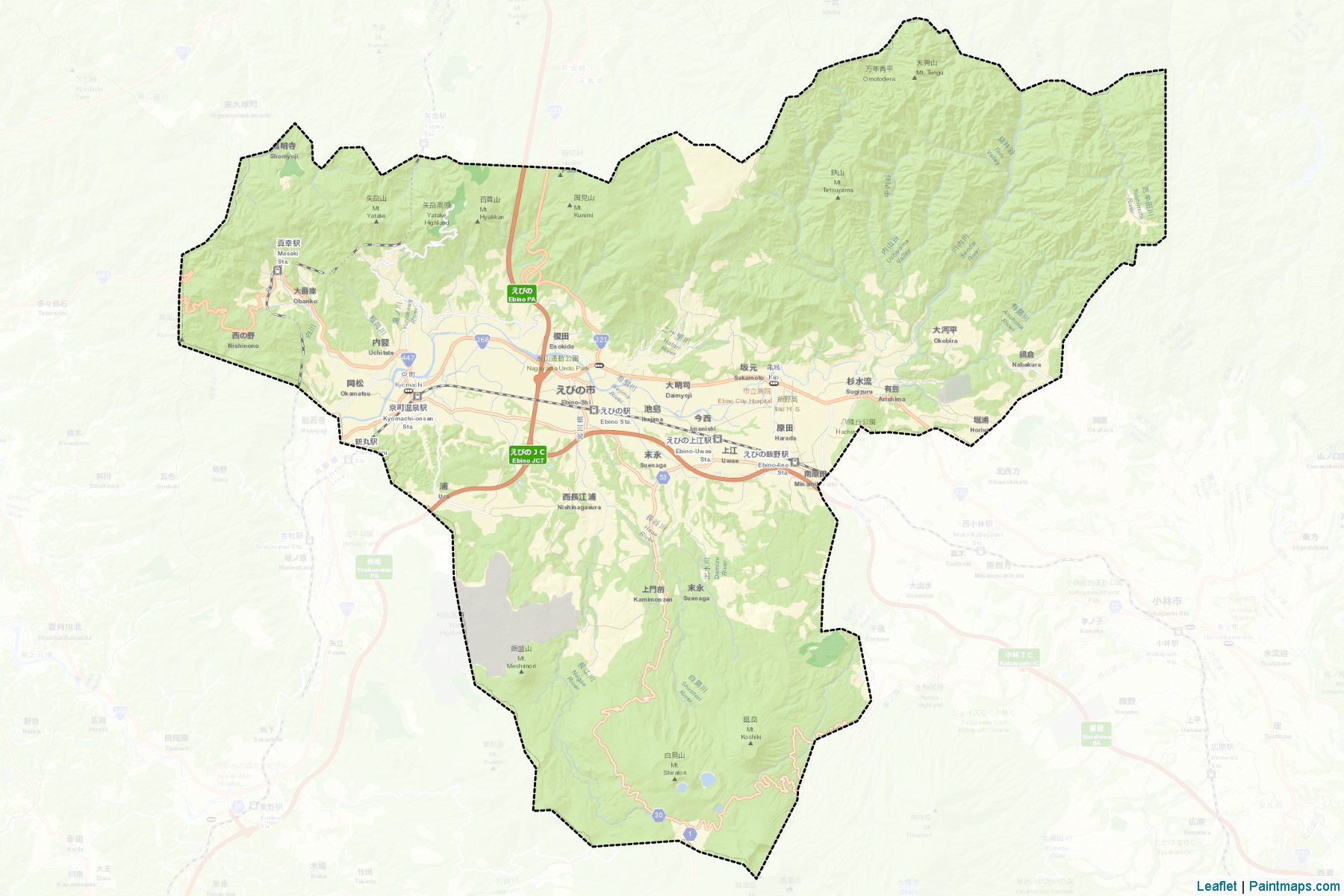 Muestras de recorte de mapas Ebino (Miyazaki)-2