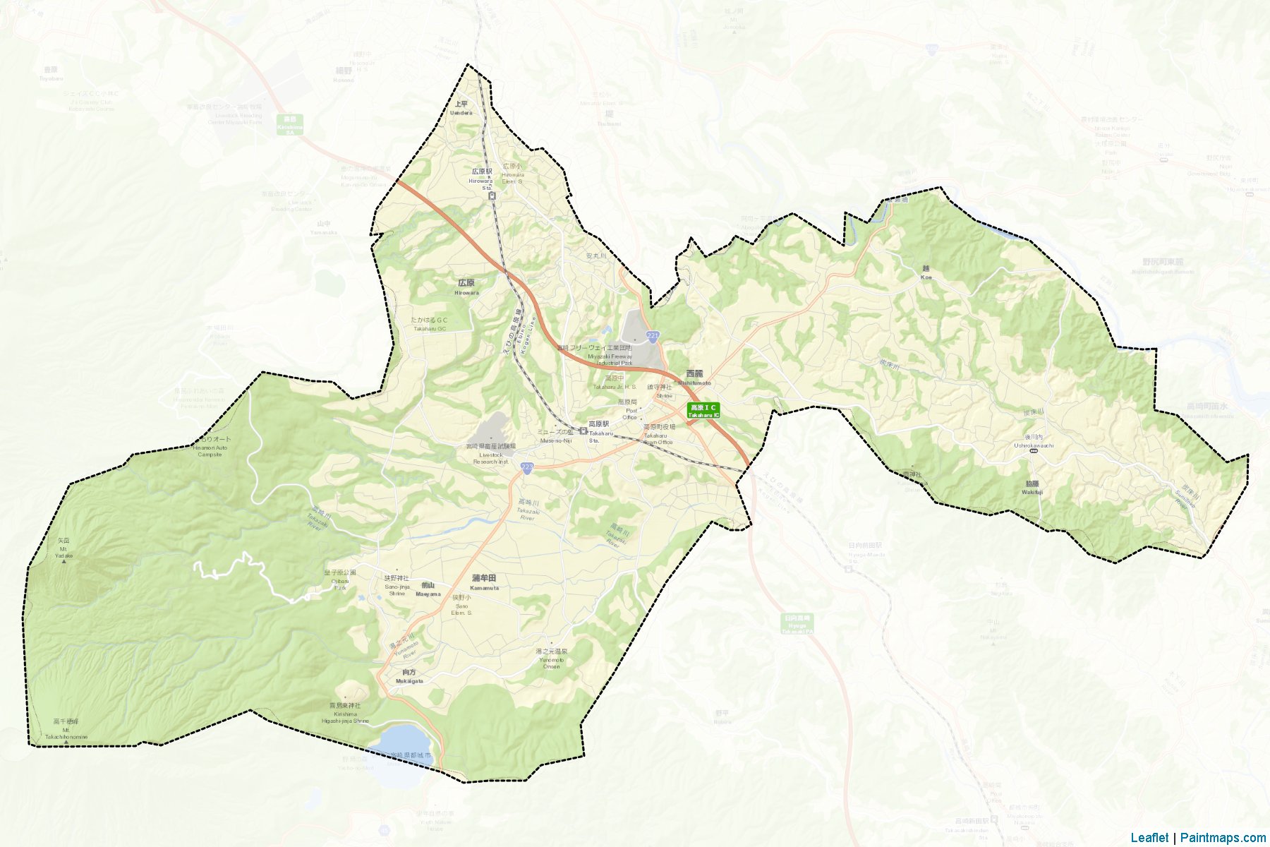 Takaharu (Miyazaki Prefecture) Map Cropping Samples-2