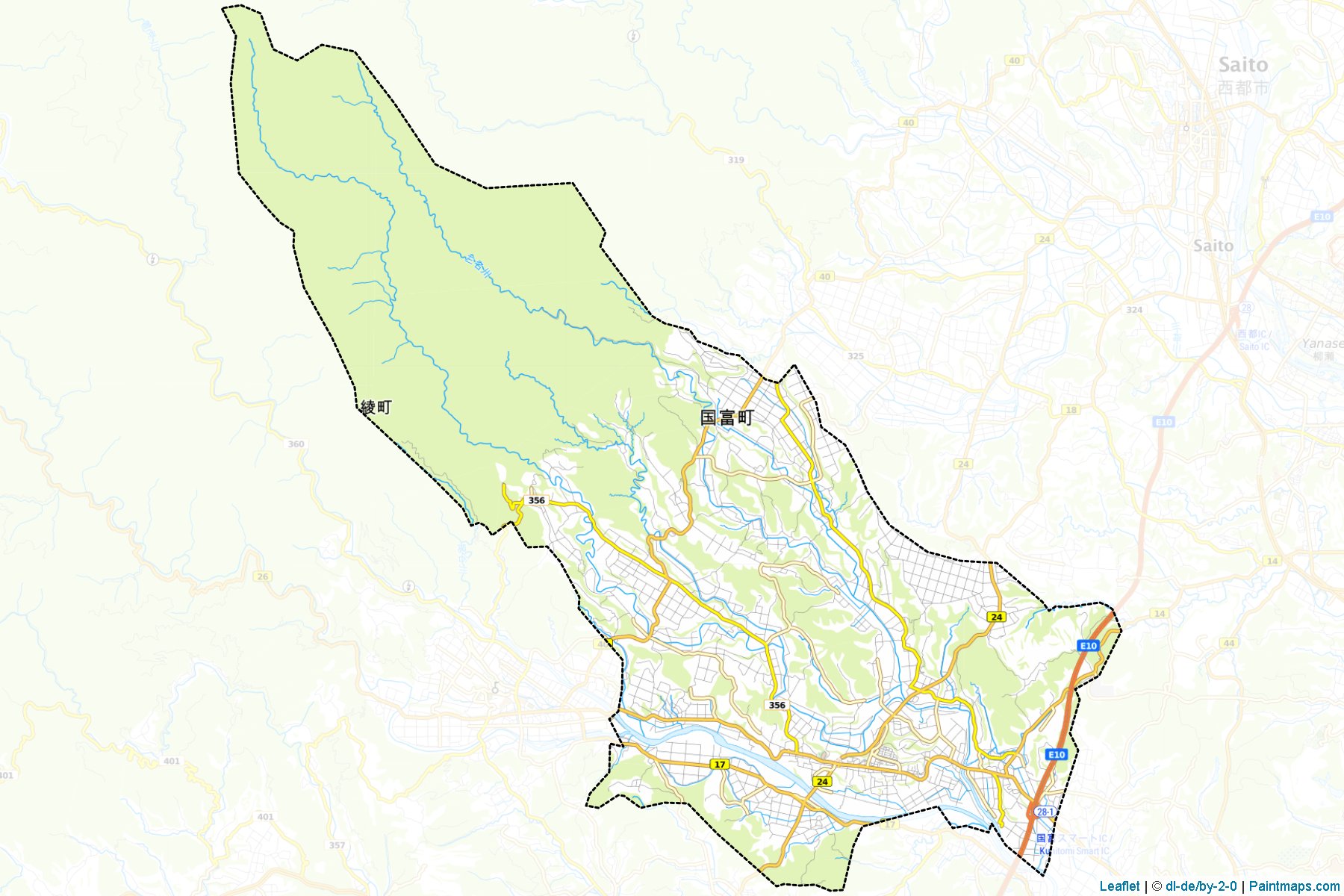 Kunitomi (Miyazaki Prefecture) Map Cropping Samples-1