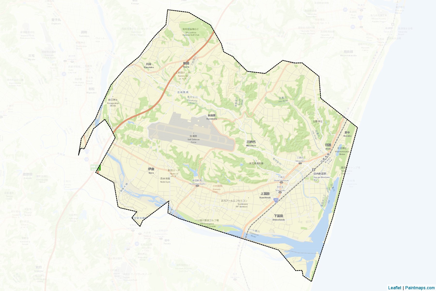 Shintomi (Miyazaki Prefecture) Map Cropping Samples-2