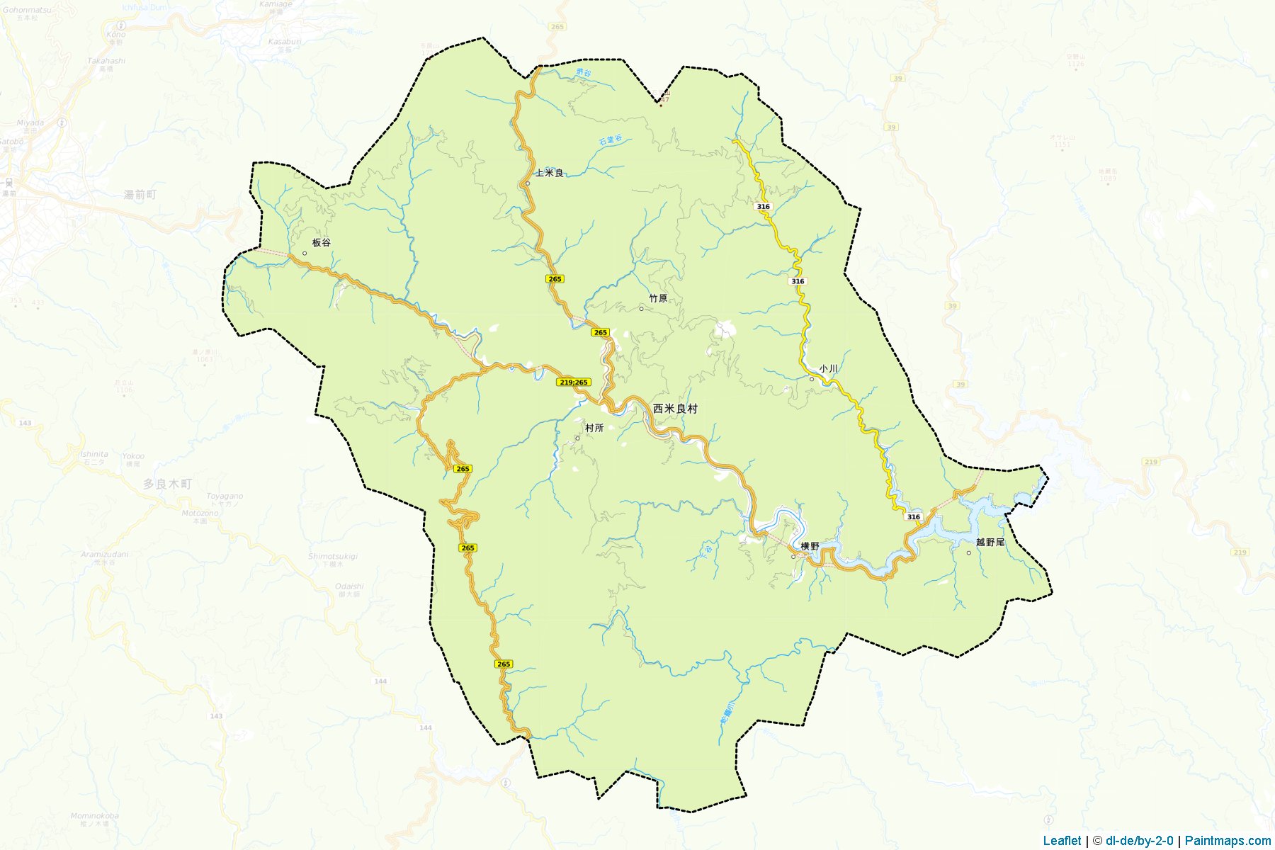 Nishimera (Miyazaki Prefecture) Map Cropping Samples-1