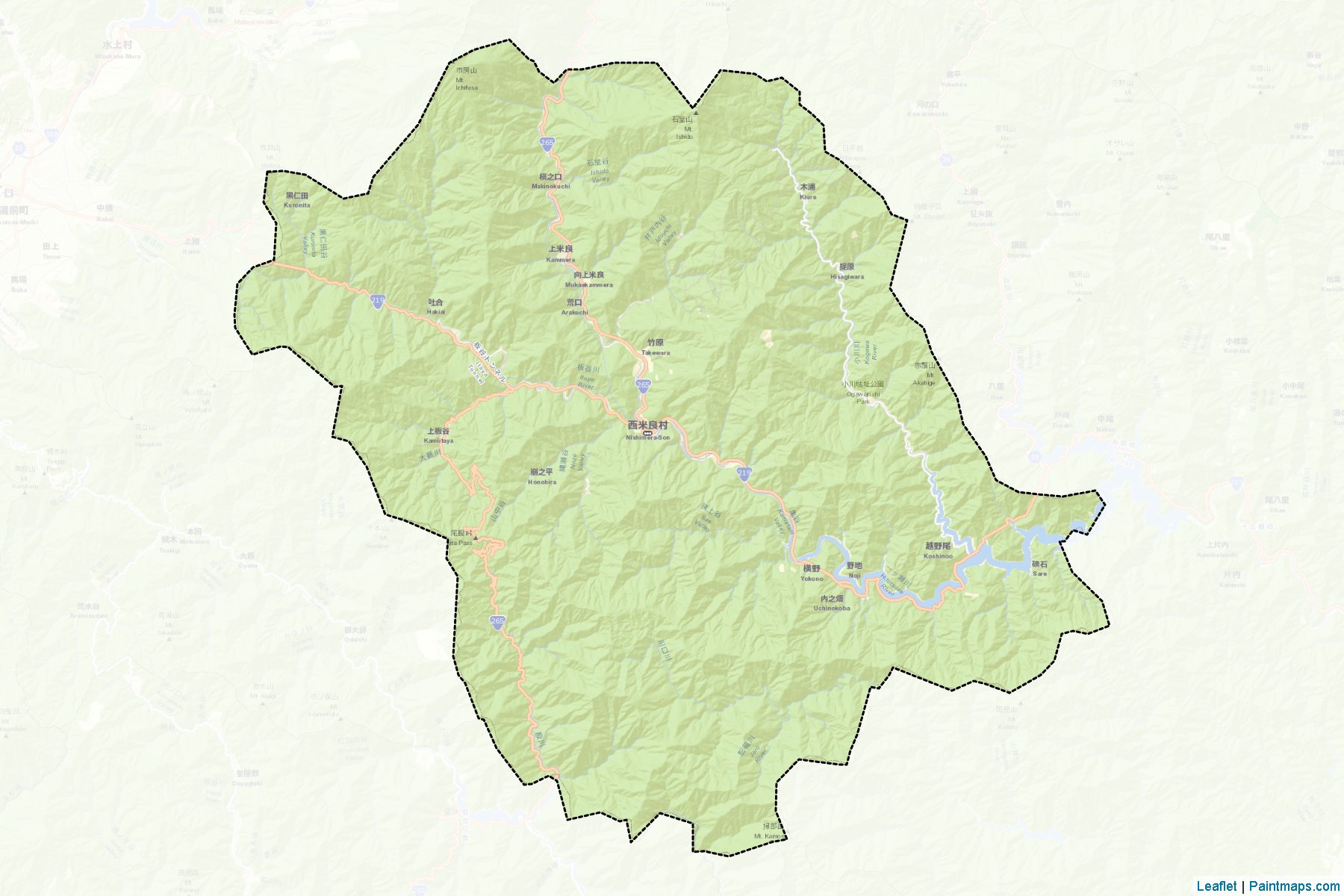 Nishimera (Miyazaki Prefecture) Map Cropping Samples-2