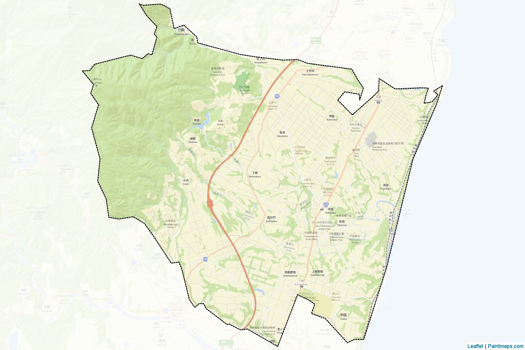 Muestras de recorte de mapas Kawaminami (Miyazaki)-2