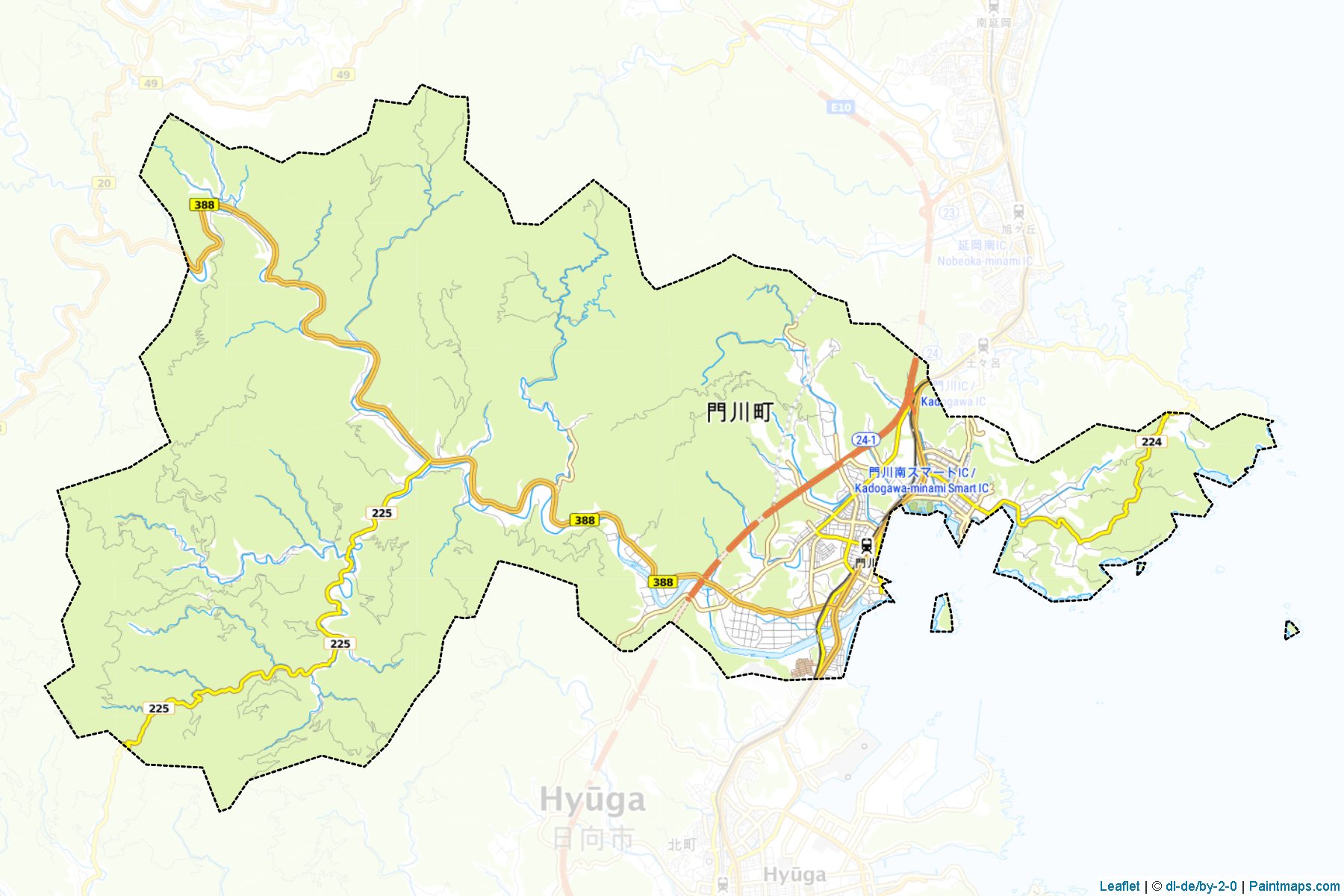 Muestras de recorte de mapas Kadogawa (Miyazaki)-1