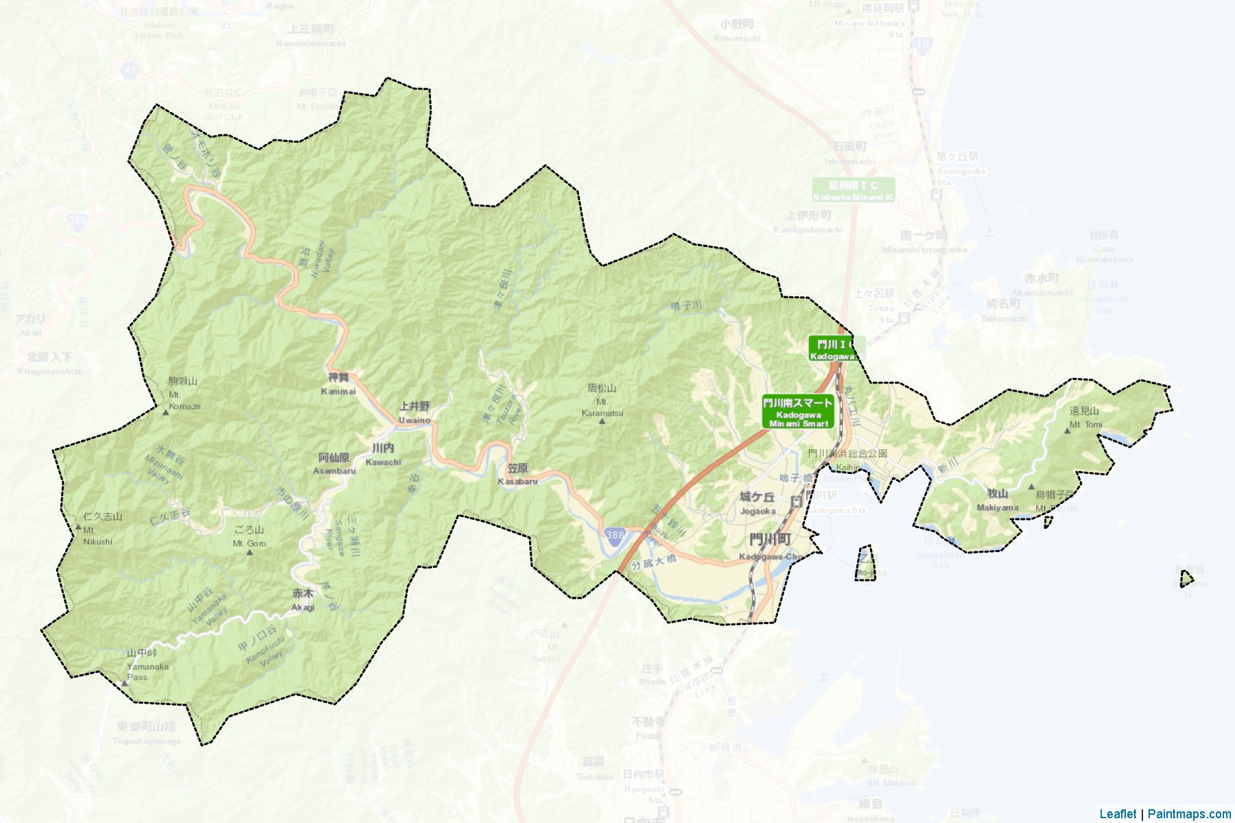 Muestras de recorte de mapas Kadogawa (Miyazaki)-2