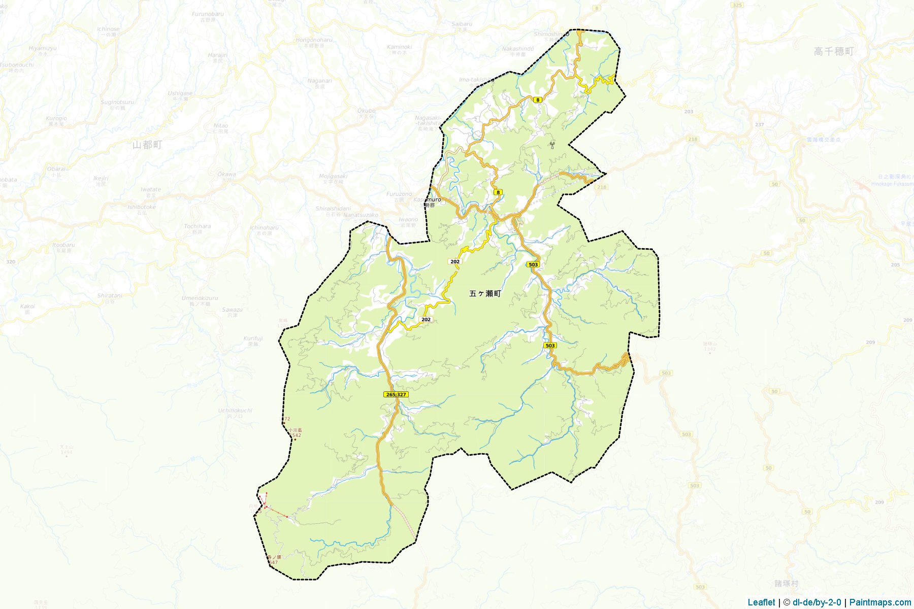 Gokase (Miyazaki Prefecture) Map Cropping Samples-1