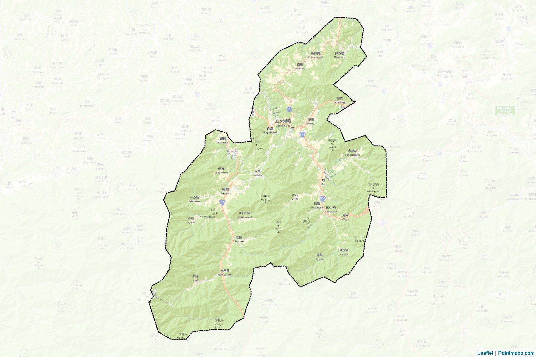 Gokase (Miyazaki Prefecture) Map Cropping Samples-2