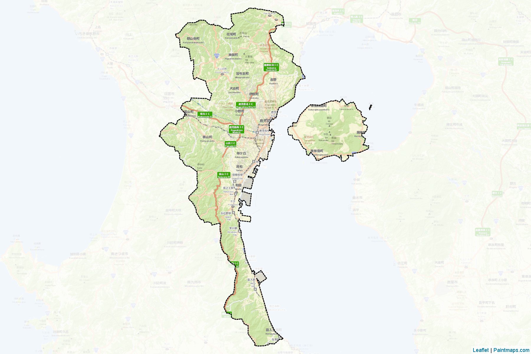 Muestras de recorte de mapas Kagoshima (Kagoshima)-2