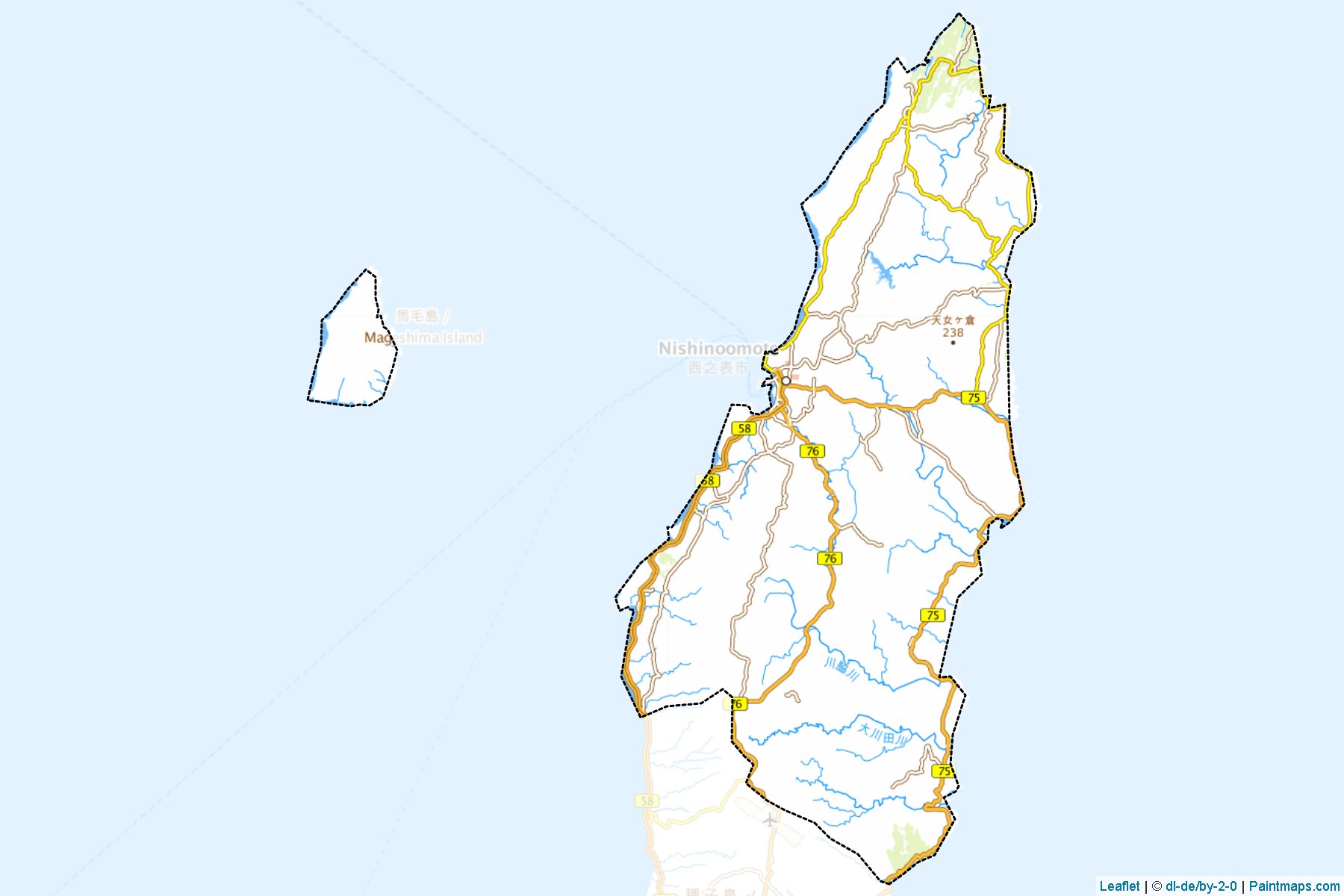 Nishinoomote (Kagoshima Prefecture) Map Cropping Samples-1