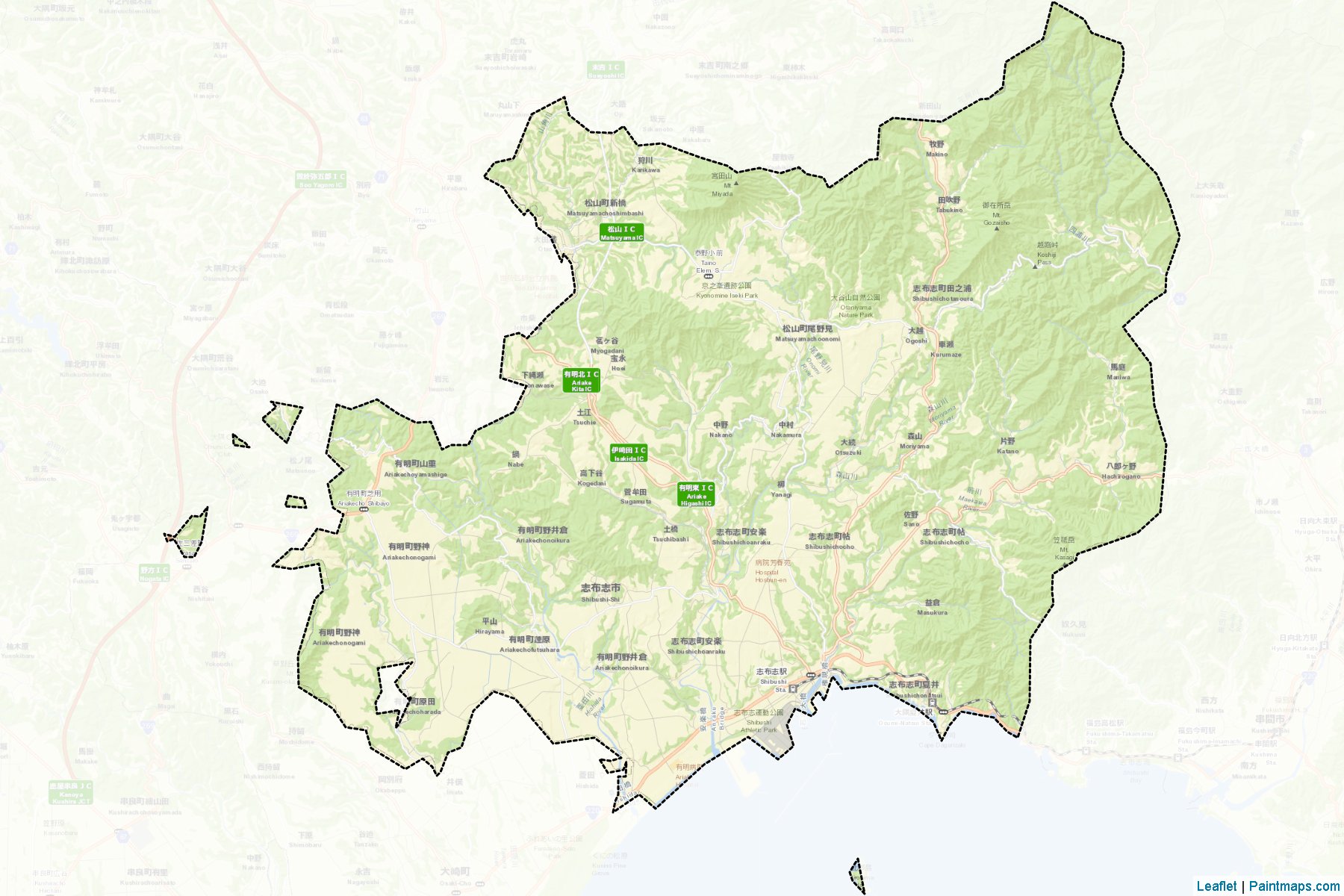 Shibushi (Kagoshima Prefecture) Map Cropping Samples-2