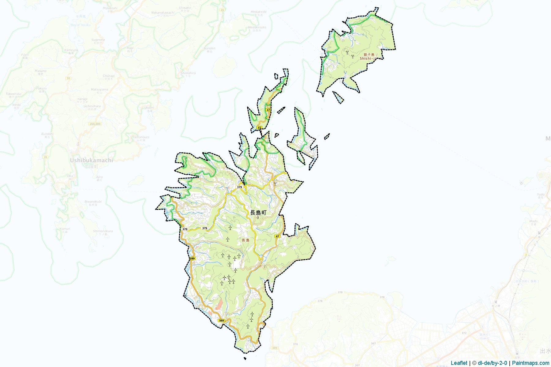 Muestras de recorte de mapas Nagashima (Kagoshima)-1