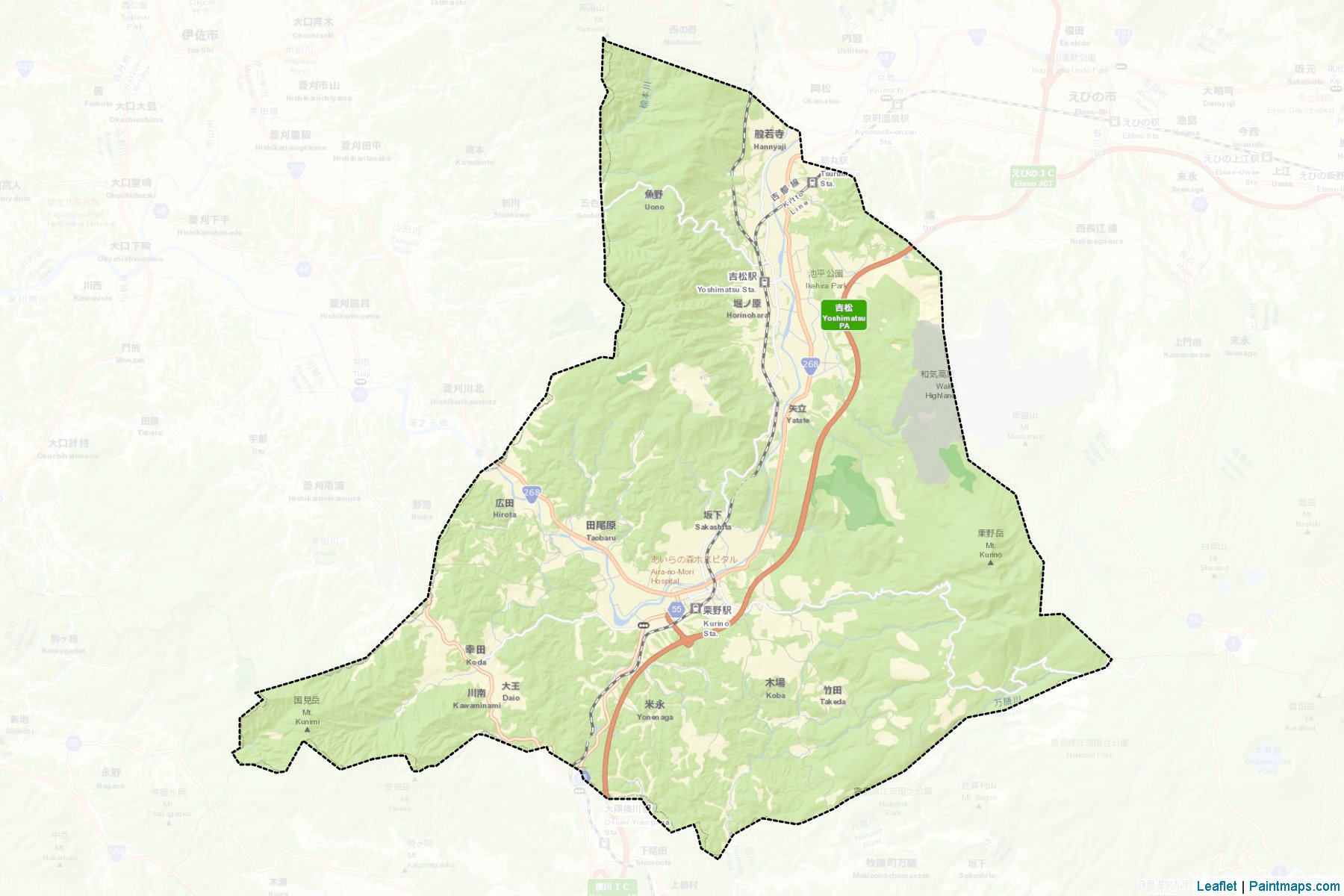 Yusui (Kagoshima Prefecture) Map Cropping Samples-2