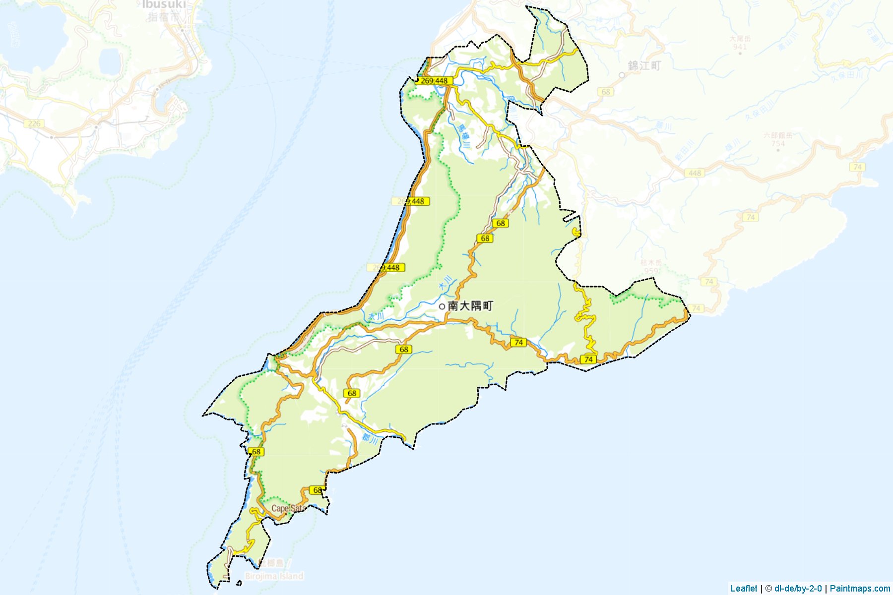 Muestras de recorte de mapas Minamiosumi (Kagoshima)-1