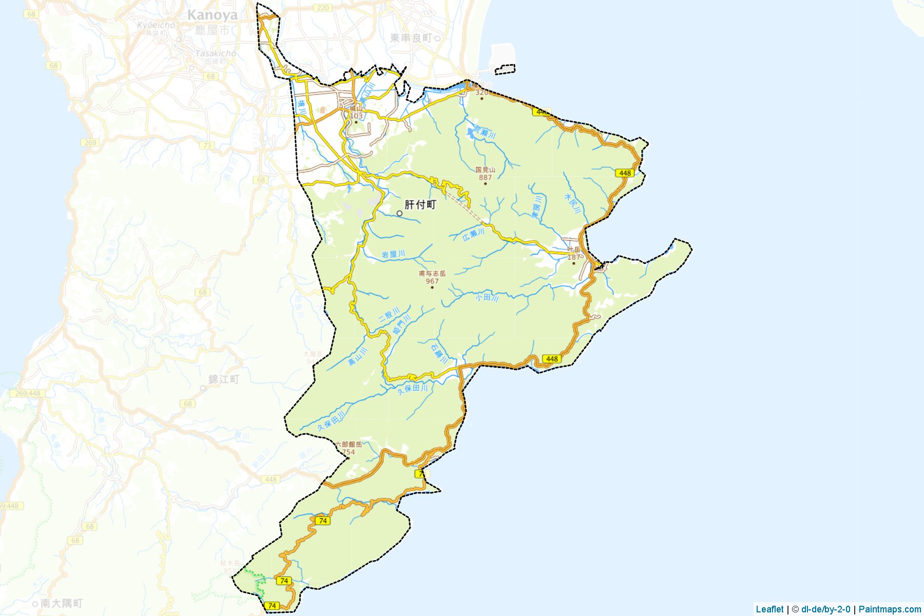 Muestras de recorte de mapas Kimotsuki (Kagoshima)-1