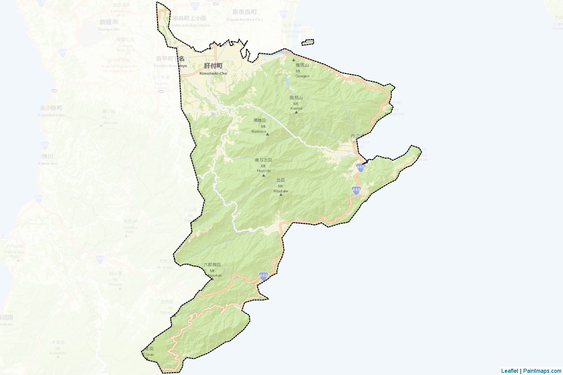 Kimotsuki (Kagoshima Prefecture) Map Cropping Samples-2