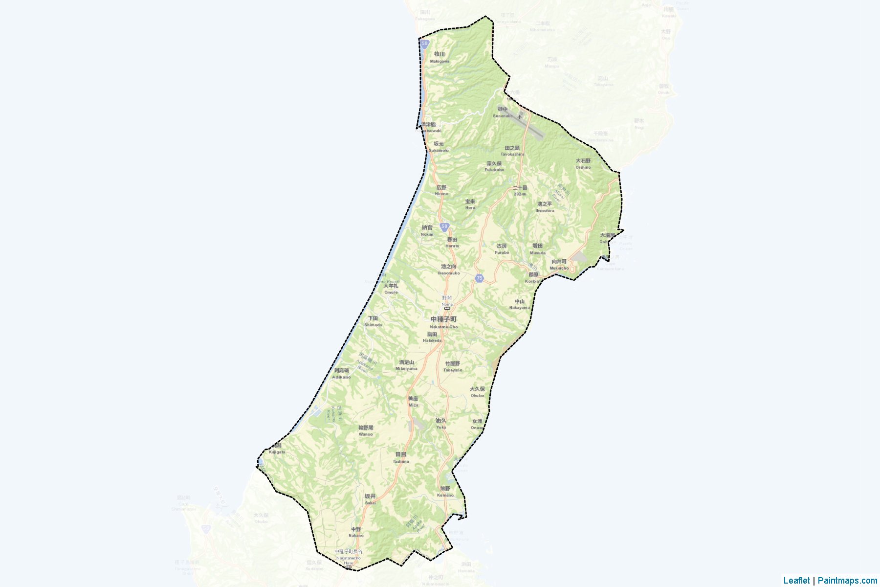 Nakatane (Kagoshima Prefecture) Map Cropping Samples-2