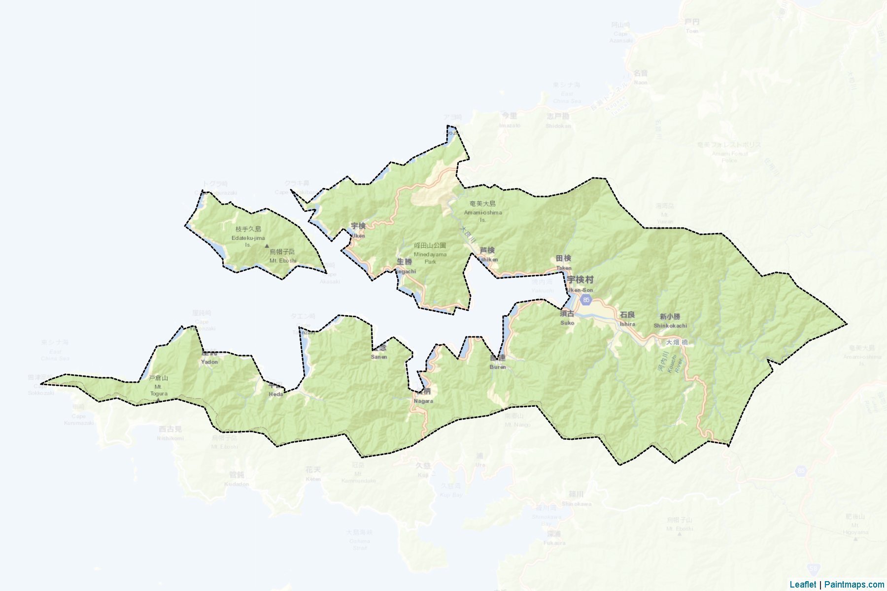 Uken (Kagoshima Prefecture) Map Cropping Samples-2