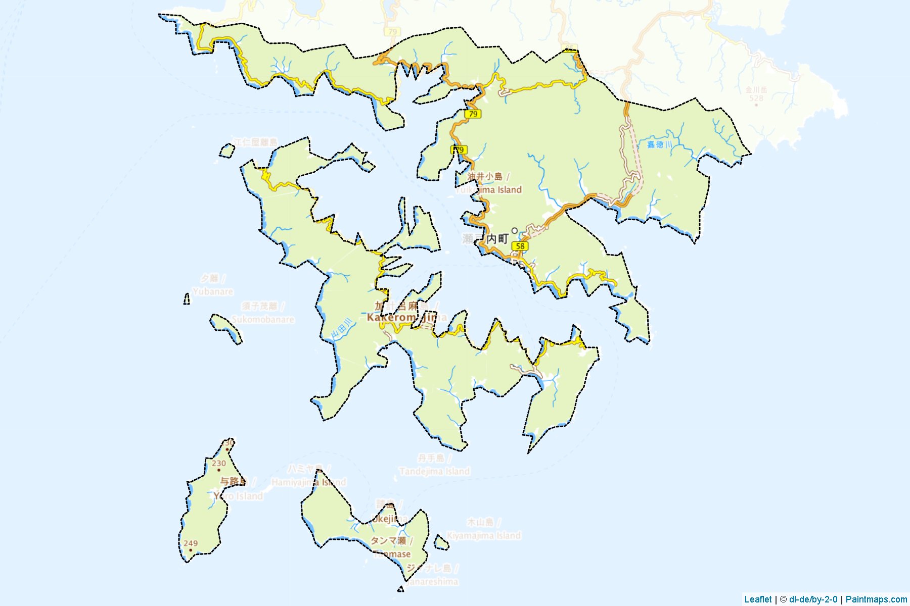 Setouchi (Kagoshima Prefecture) Map Cropping Samples-1