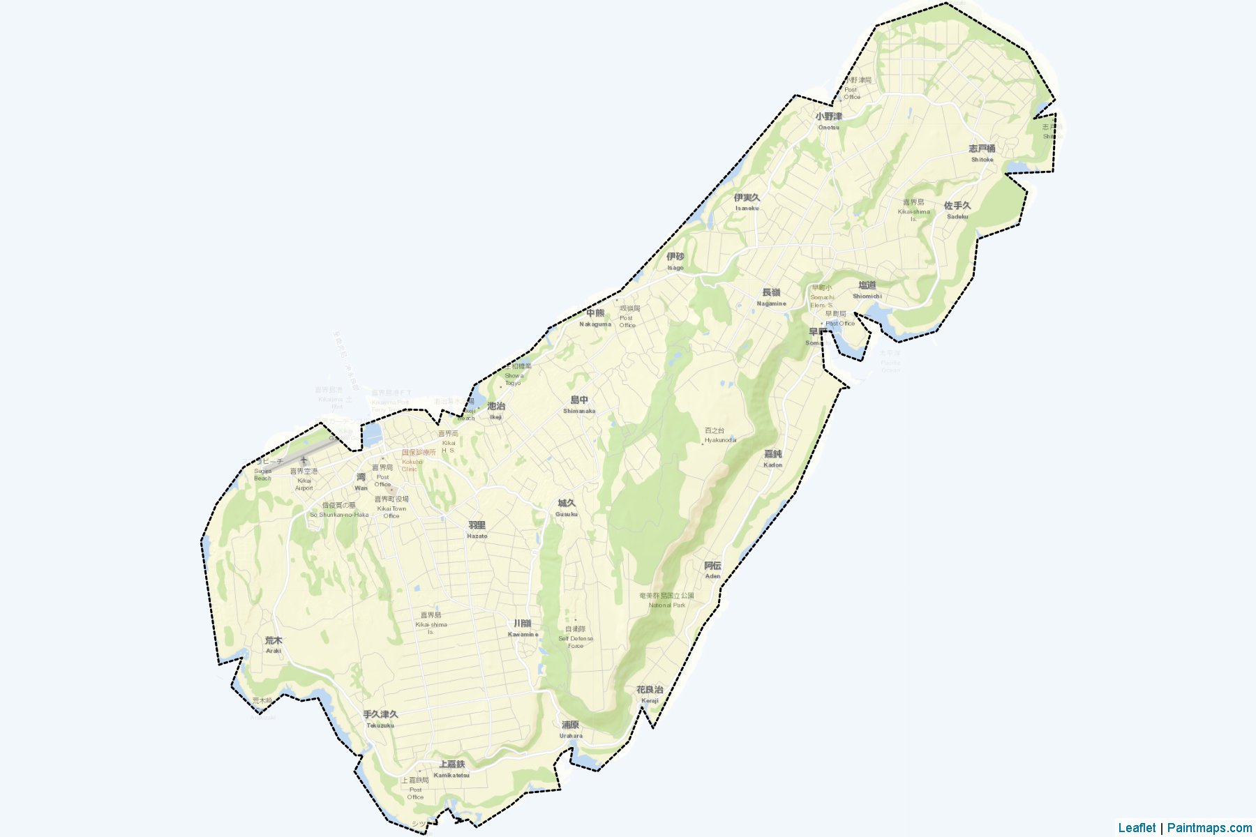 Kikai (Kagoshima Prefecture) Map Cropping Samples-2