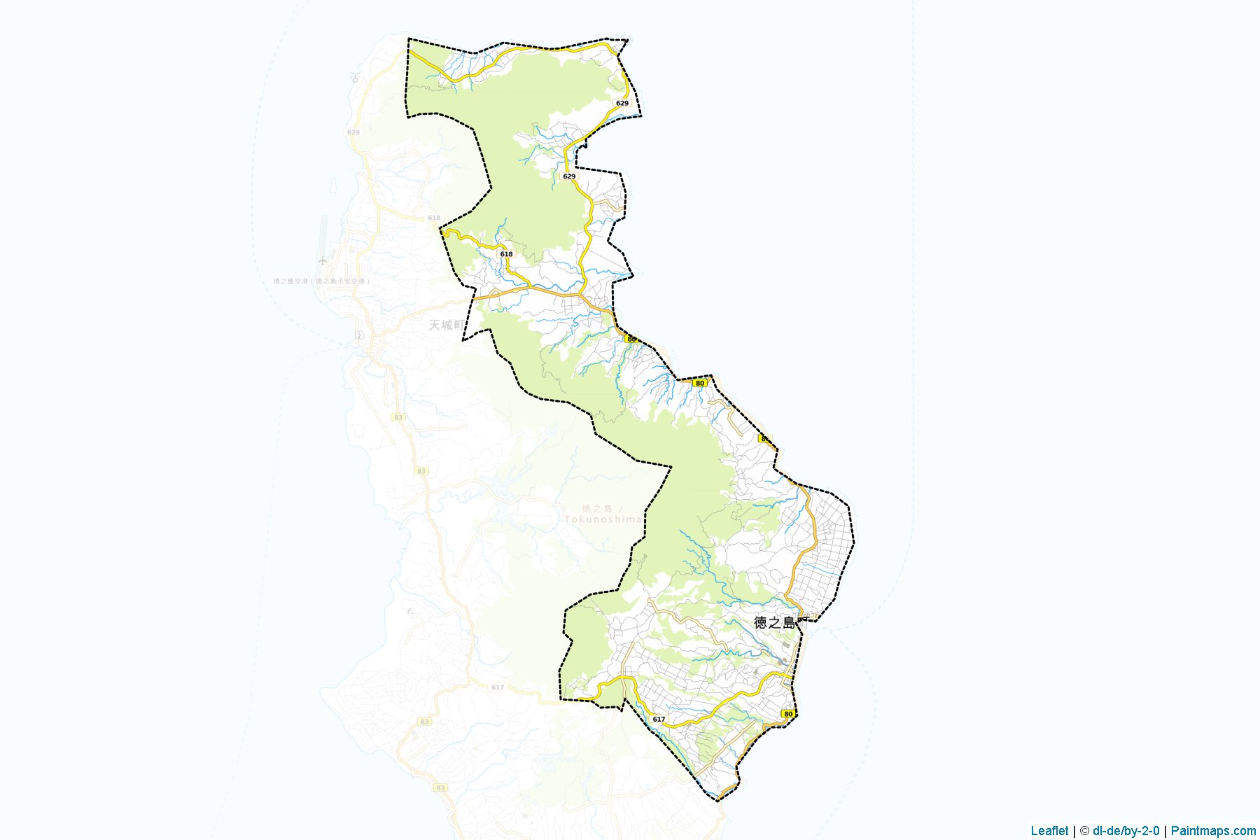 Tokunoshima (Kagoshima Prefecture) Map Cropping Samples-1