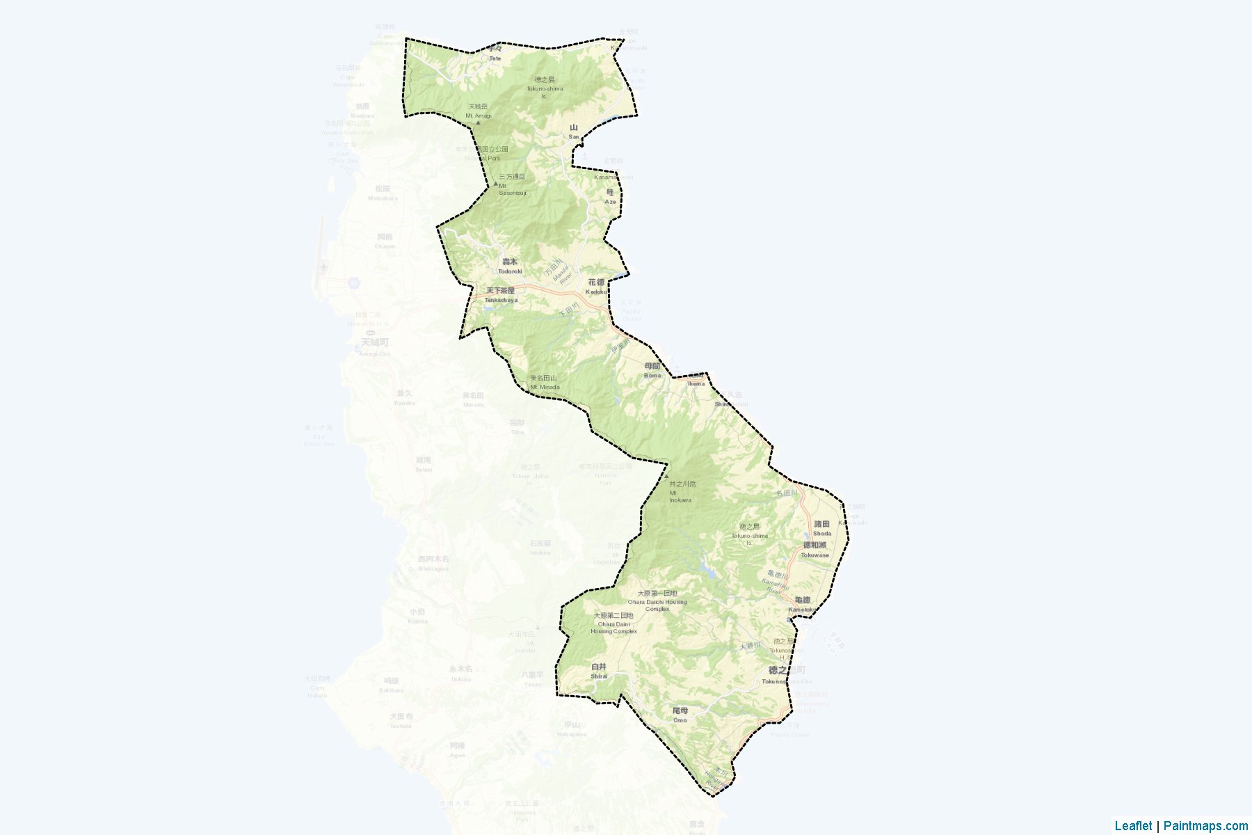 Tokunoshima (Kagoshima Prefecture) Map Cropping Samples-2