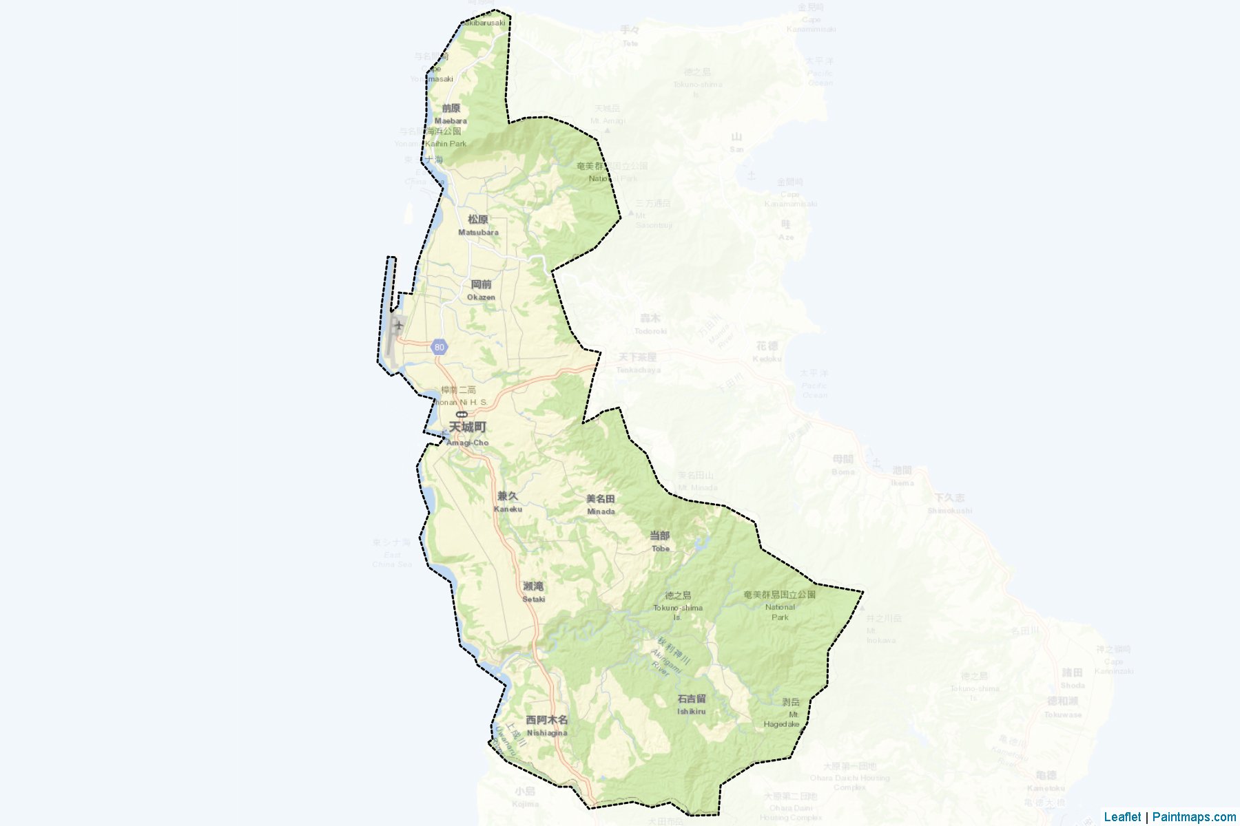 Amagi (Kagoshima Prefecture) Map Cropping Samples-2