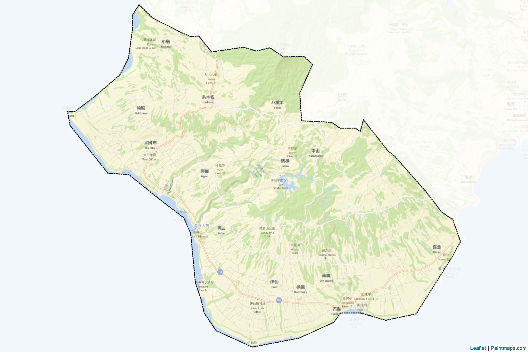 Isen (Kagoshima Prefecture) Map Cropping Samples-2