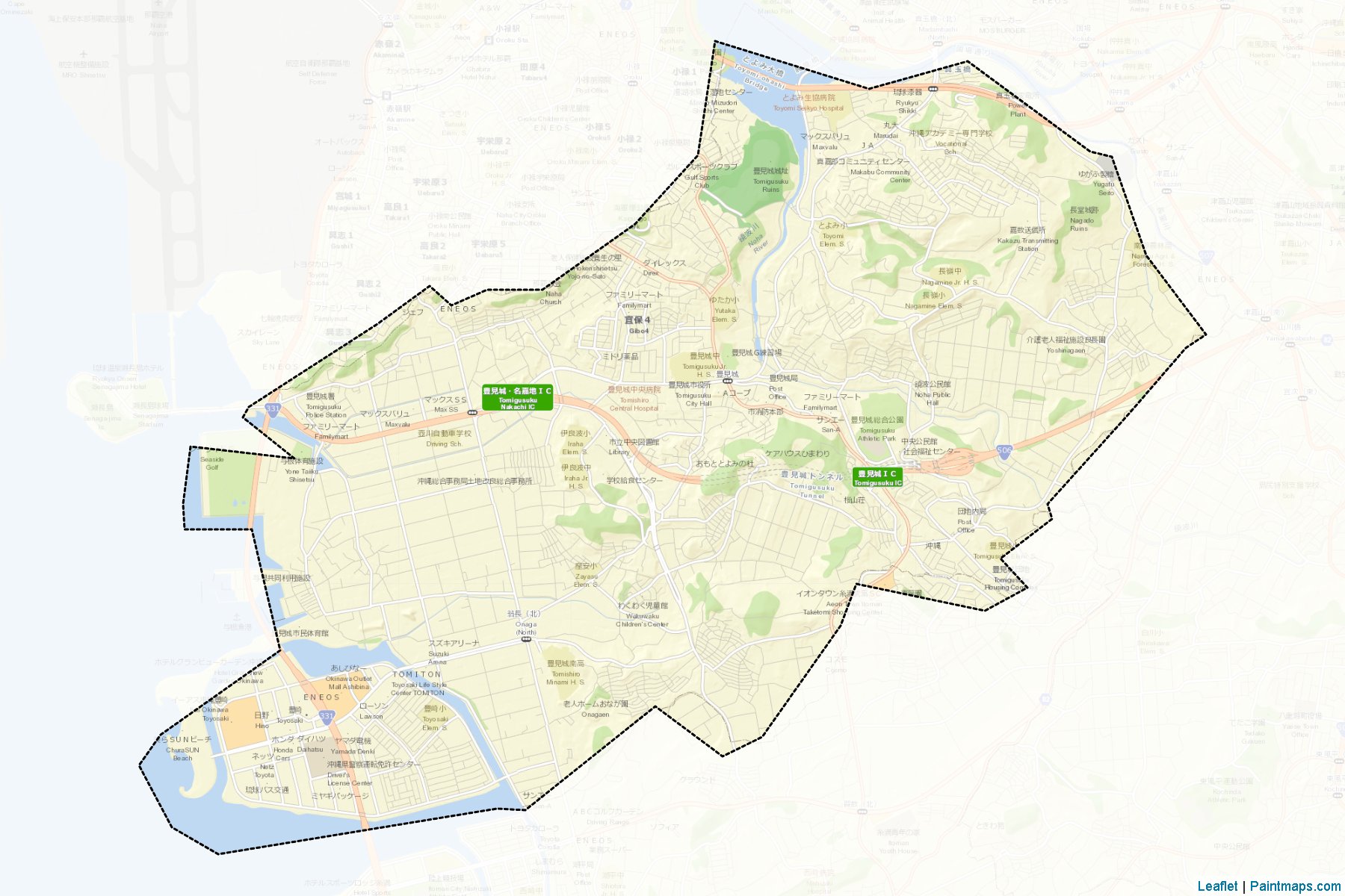 Tomigusuku (Okinawa Prefecture) Map Cropping Samples-2