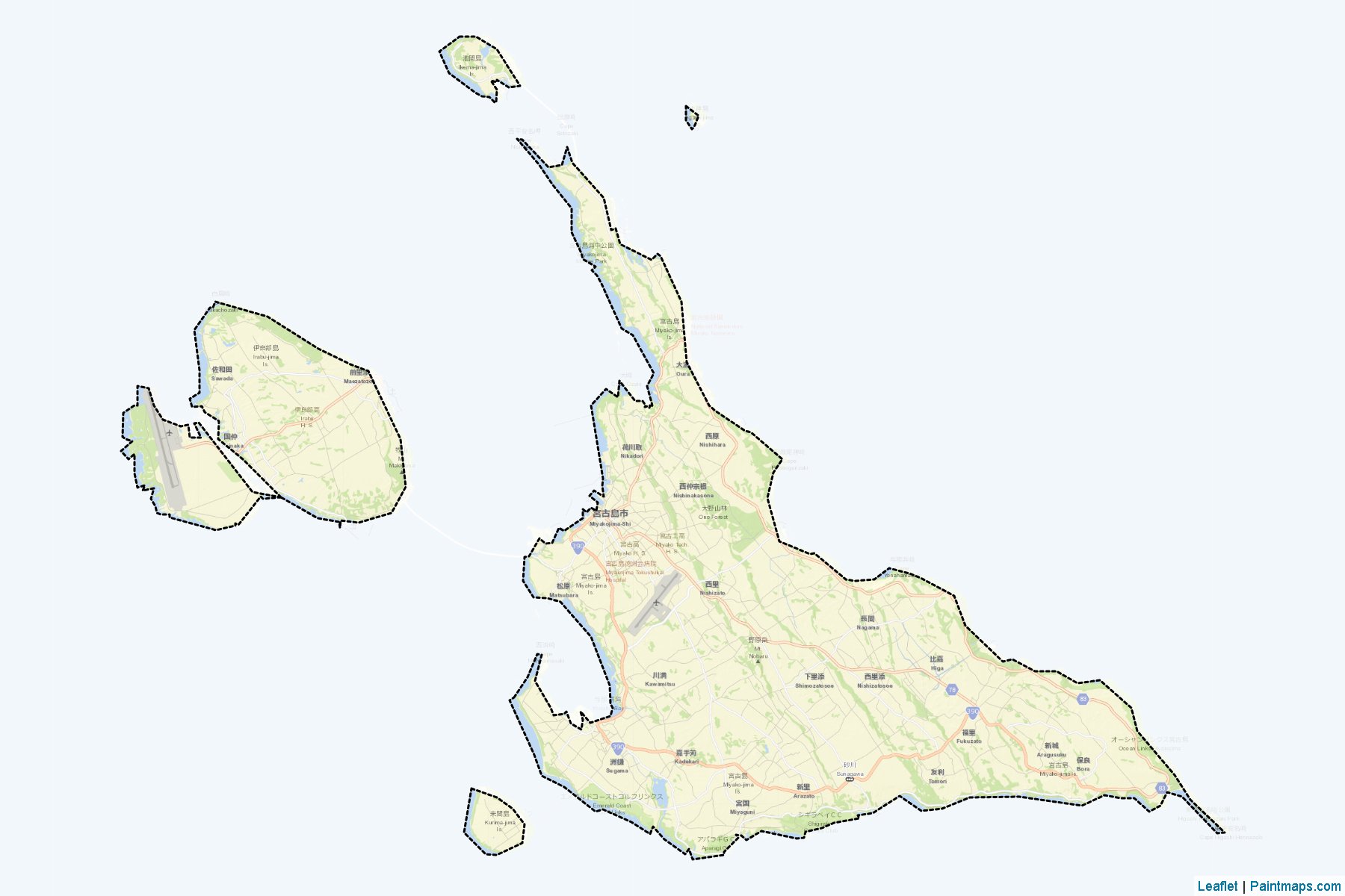 Miyakojima (Okinawa Prefecture) Map Cropping Samples-2