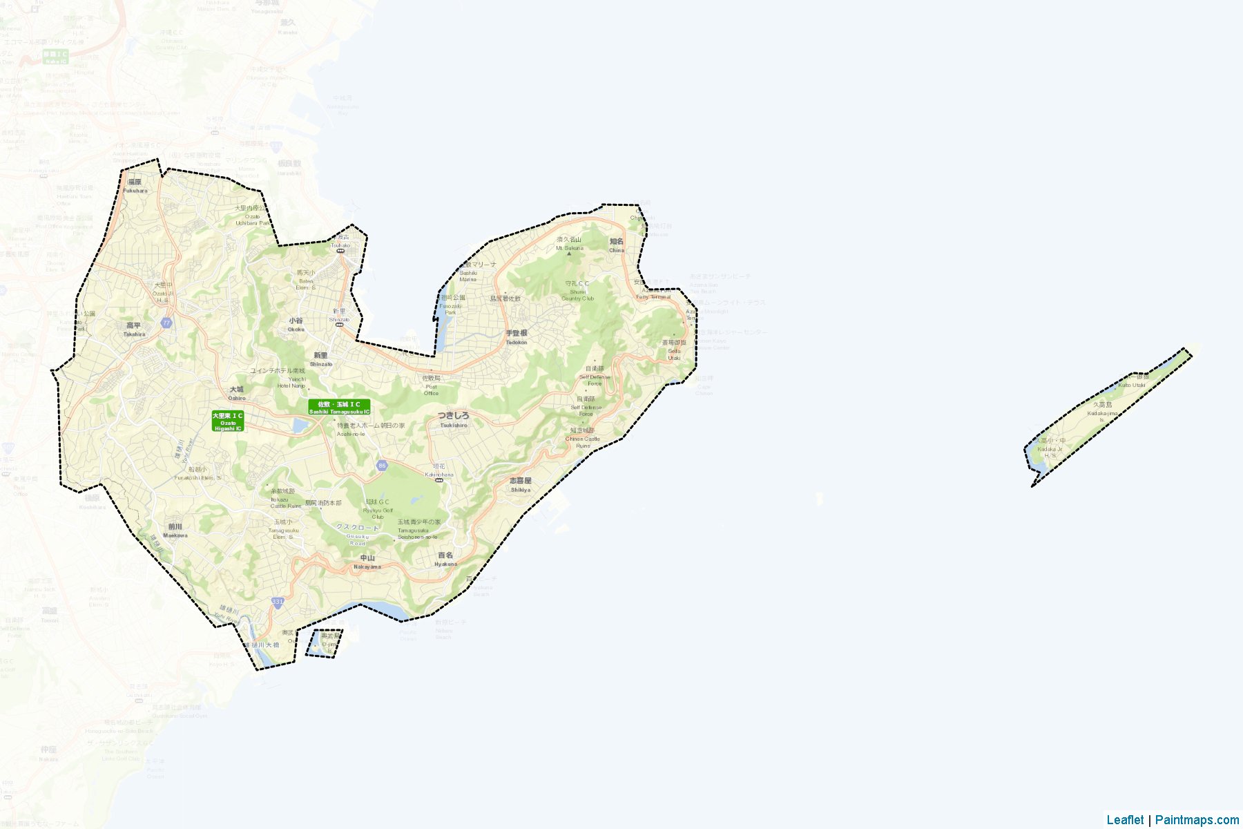 Nanjo (Okinawa Prefecture) Map Cropping Samples-2