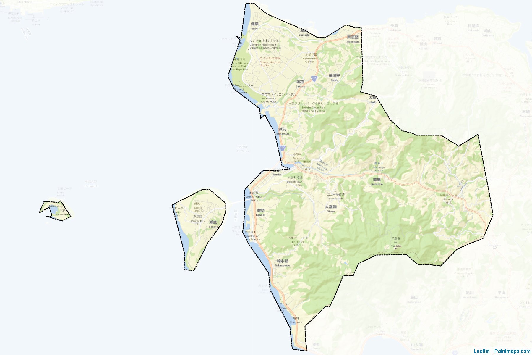 Motobu (Okinawa Prefecture) Map Cropping Samples-2