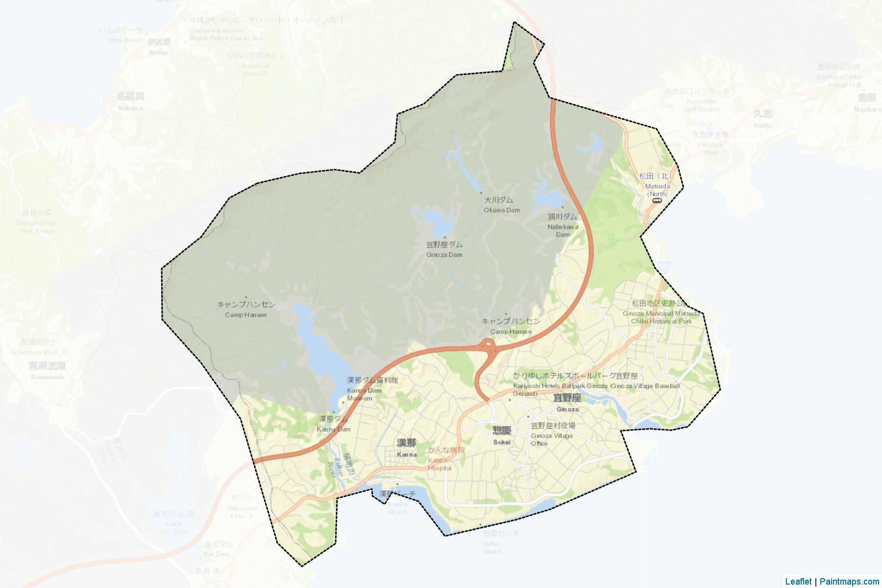 Ginoza (Okinawa Prefecture) Map Cropping Samples-2