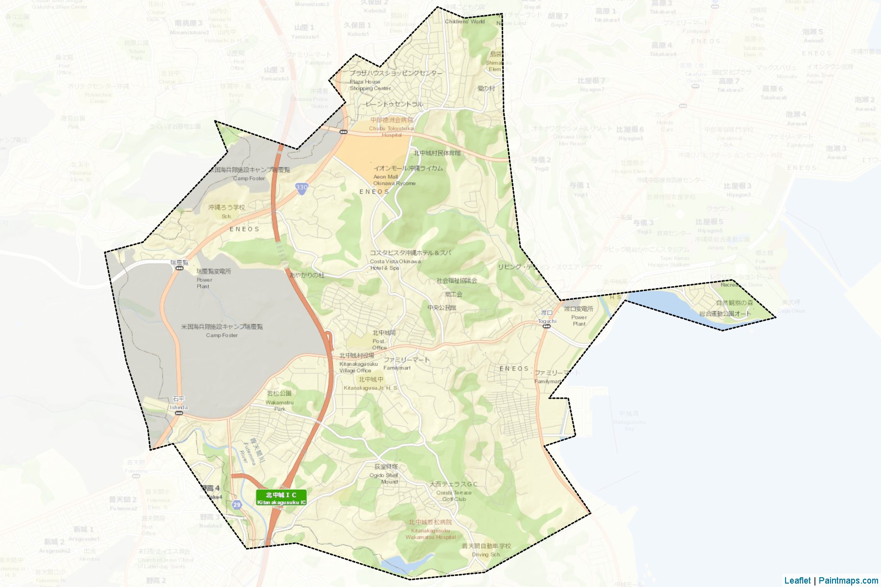 Kitanakagusuku (Okinawa Prefecture) Map Cropping Samples-2