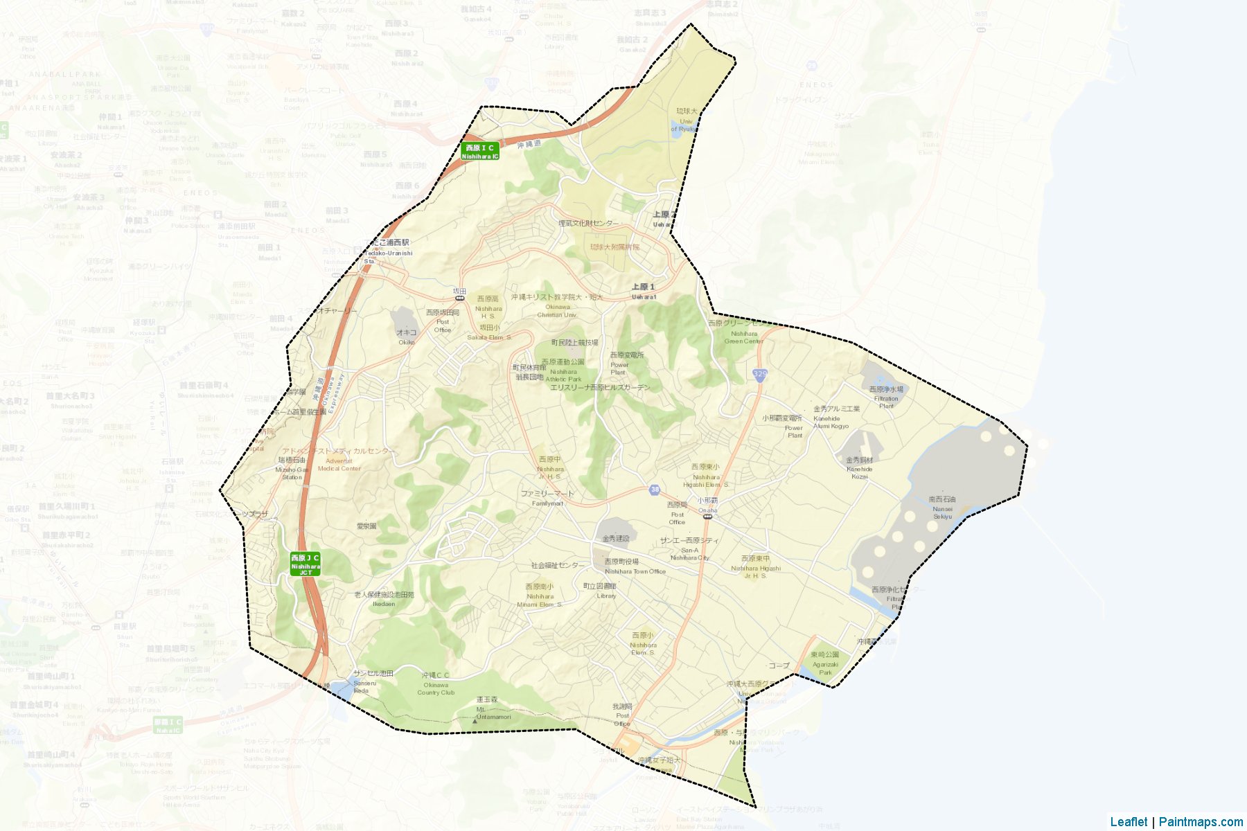 Muestras de recorte de mapas Nishihara (Okinawa)-2