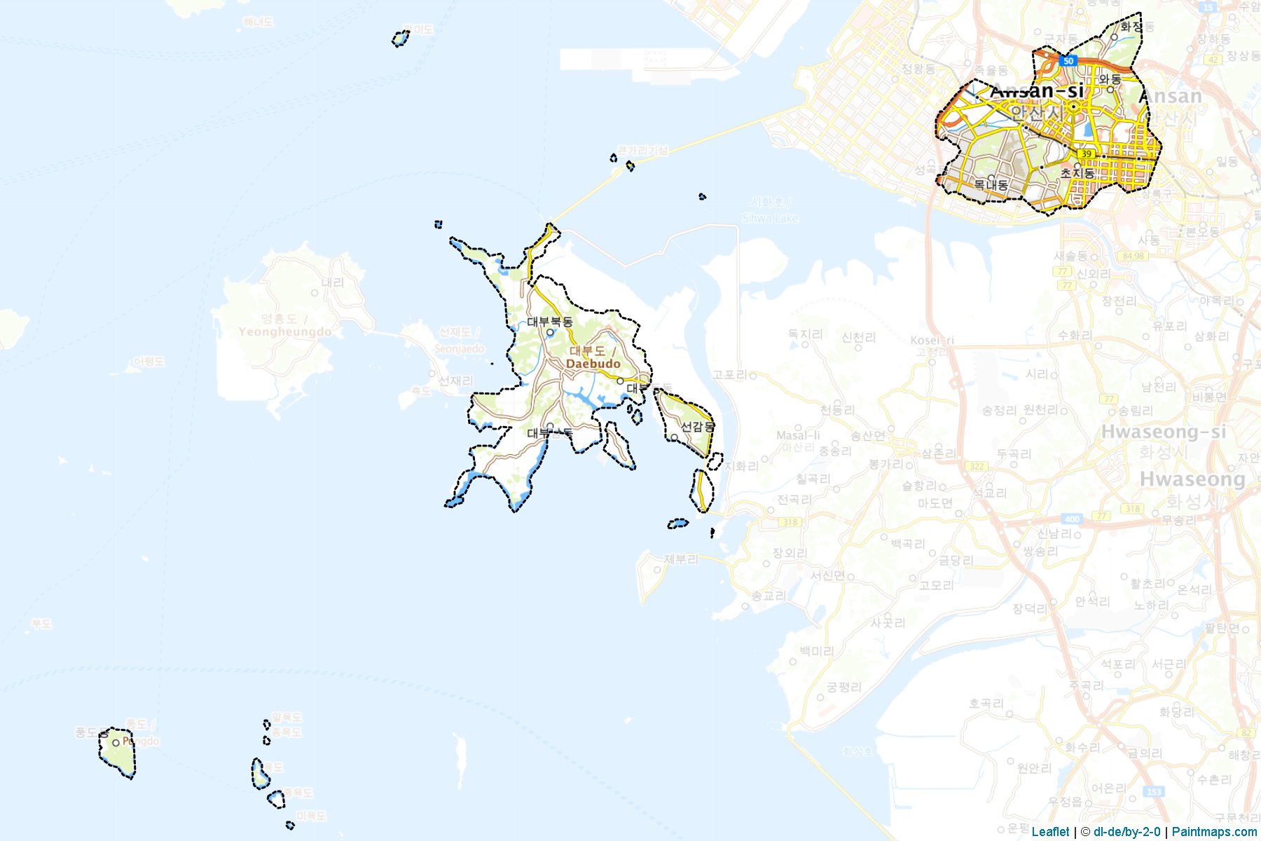 Muestras de recorte de mapas Danwon (Gyeonggi)-1