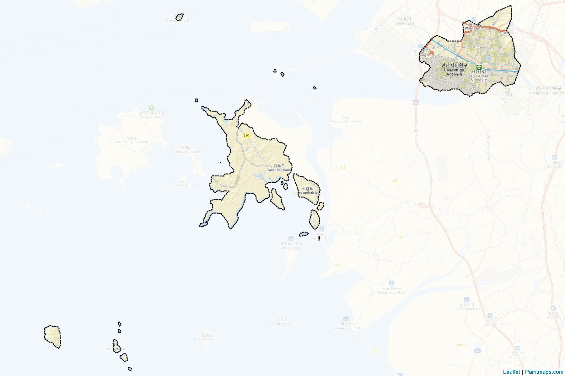 Muestras de recorte de mapas Danwon (Gyeonggi)-2