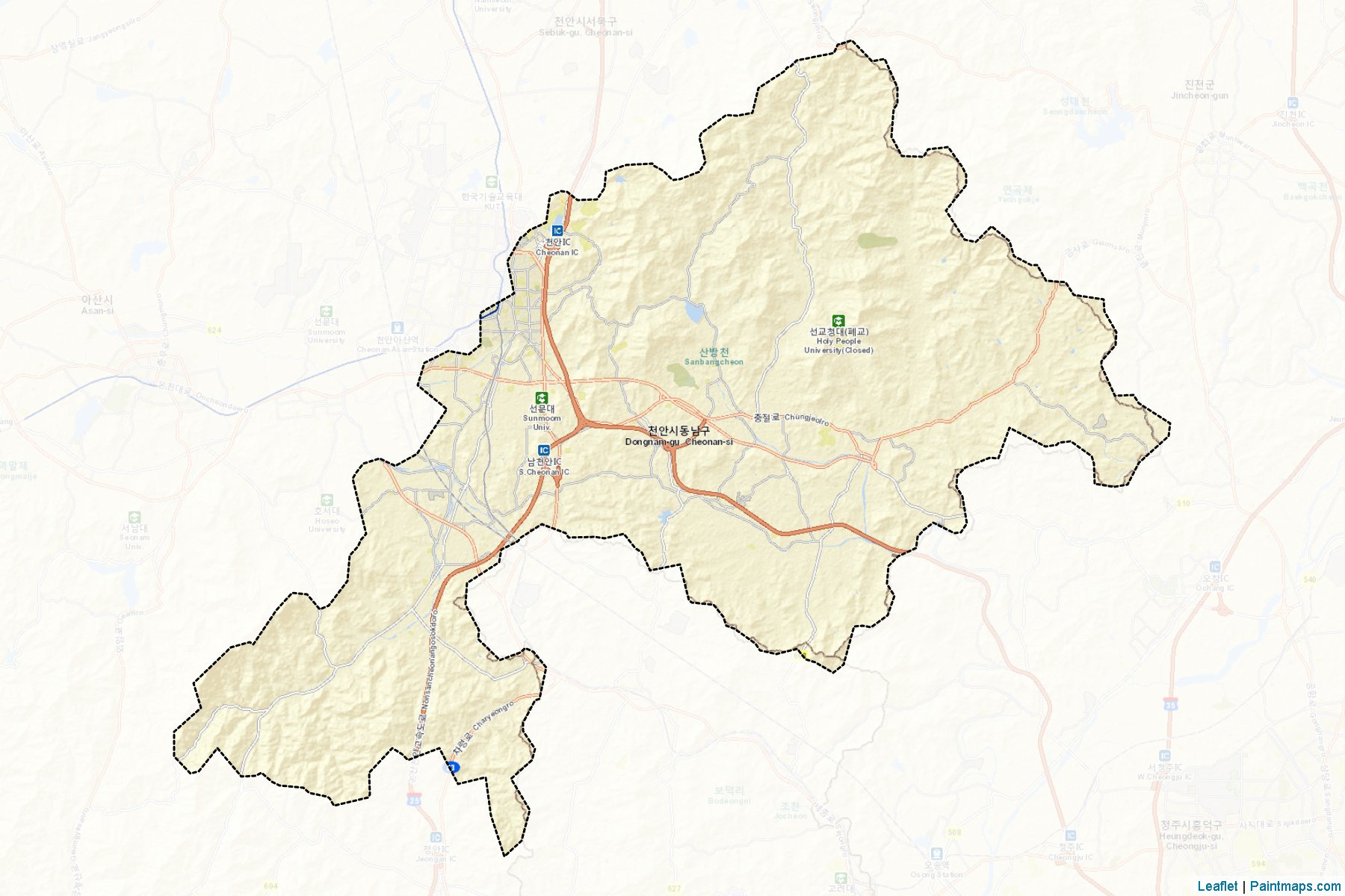 Muestras de recorte de mapas Dongnam (South Chungcheong)-2