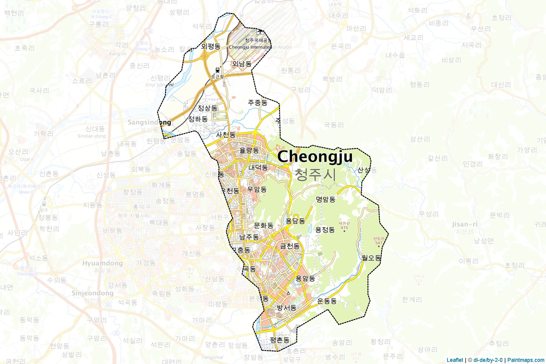 Muestras de recorte de mapas Sangdang (North Chungcheong)-1