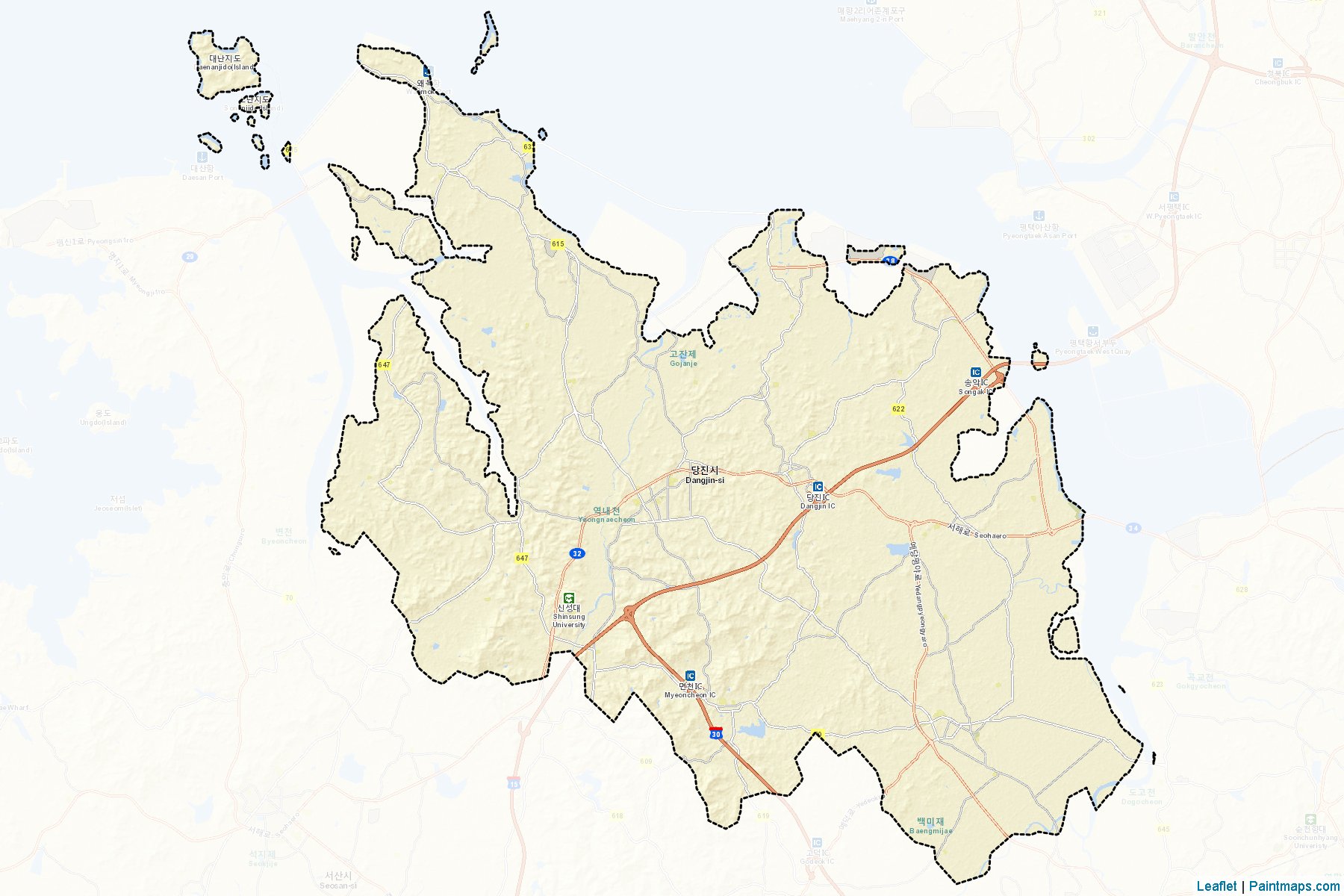 Muestras de recorte de mapas Dangjin (South Chungcheong)-2