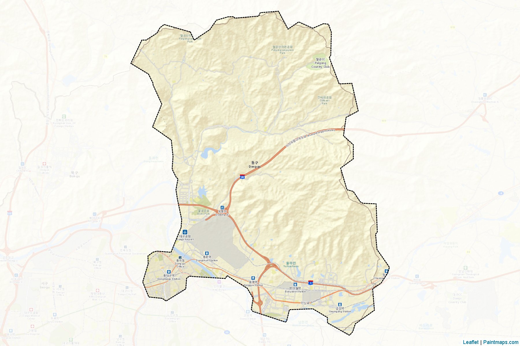 Muestras de recorte de mapas Dong (Daegu)-2