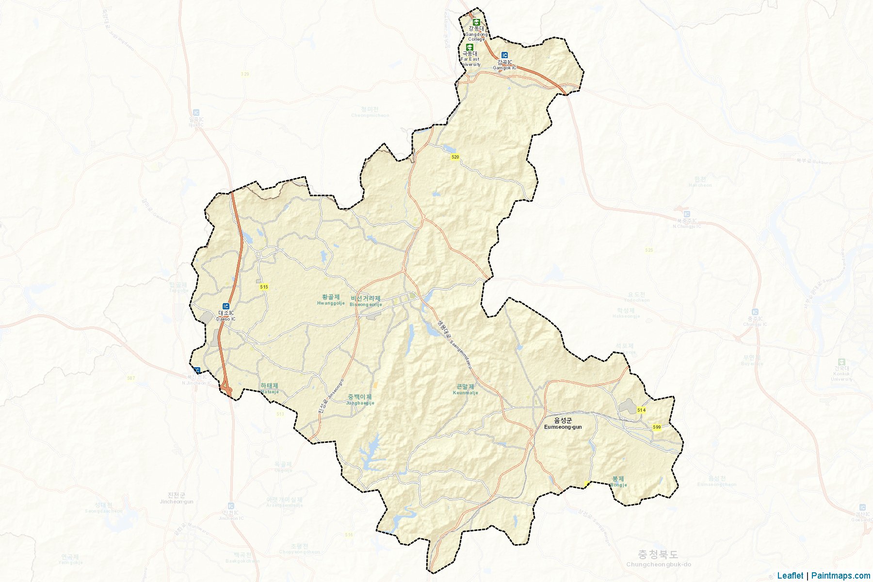 Eumseong (Kuzey Çungçeong) Haritası Örnekleri-2