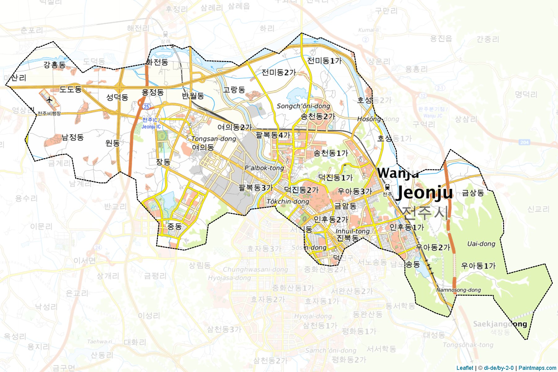 Muestras de recorte de mapas Deokjin (North Jeolla)-1