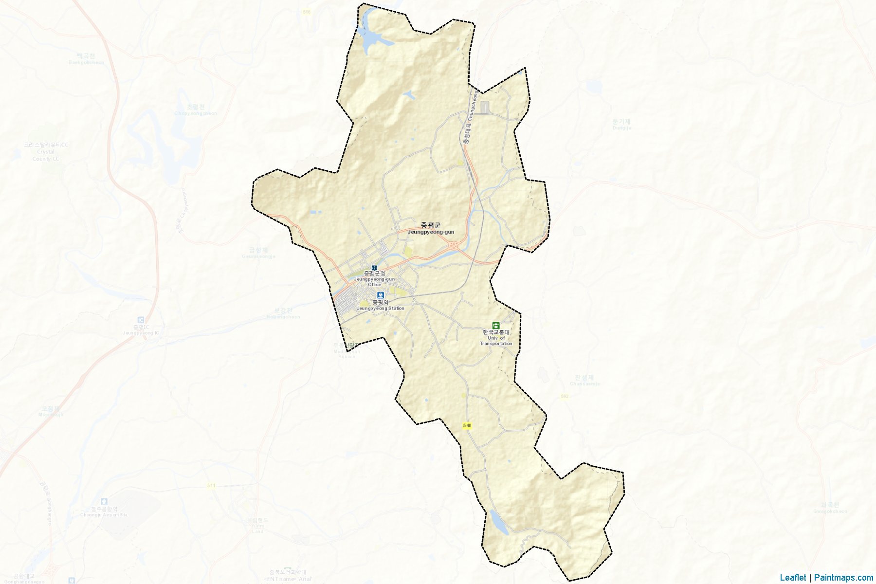 Muestras de recorte de mapas Jeungpyeong (North Chungcheong)-2