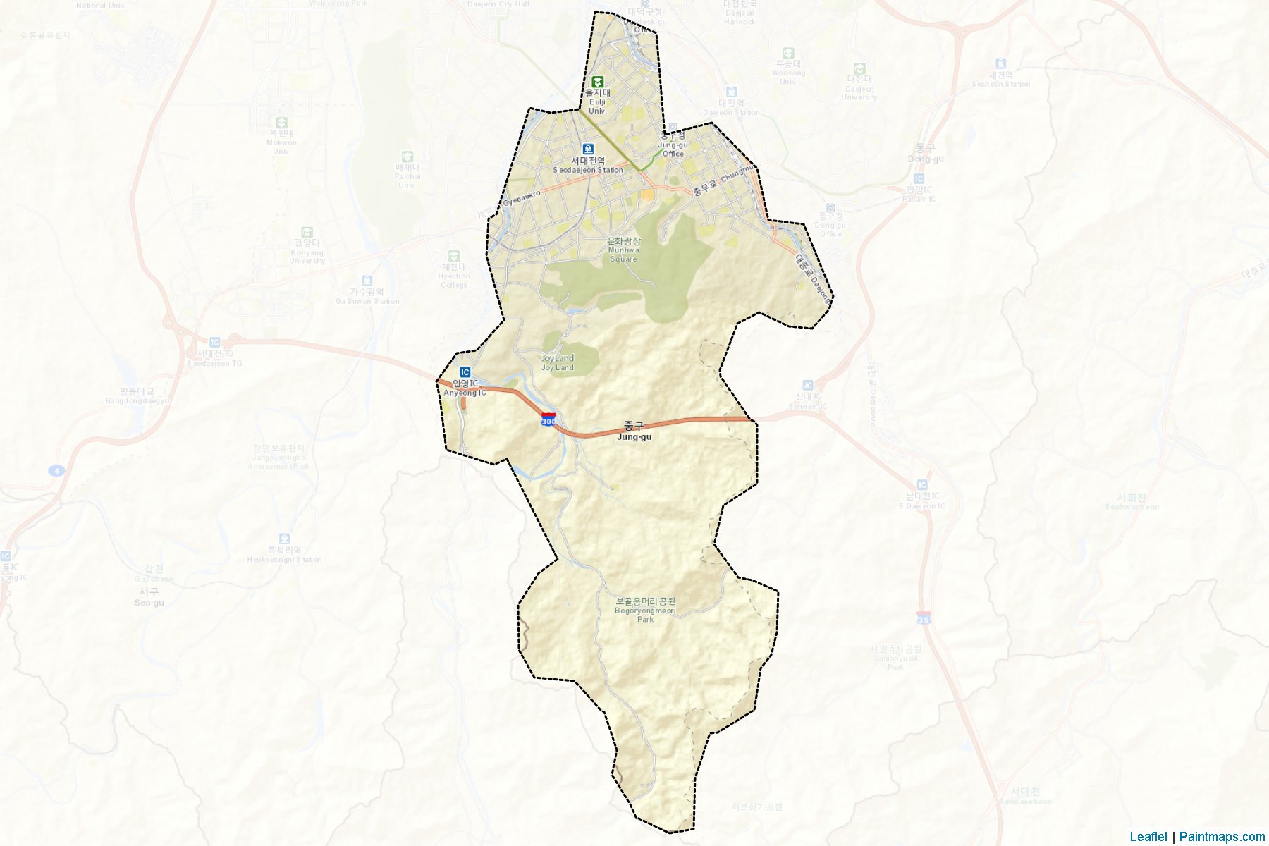 Muestras de recorte de mapas Jung (Daejeon)-2