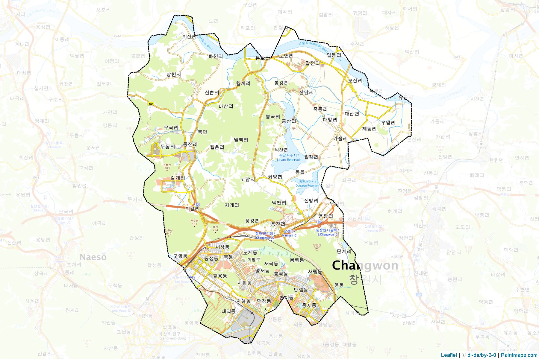 Uichang (Gyeongsangnam-Do) Map Cropping Samples-1