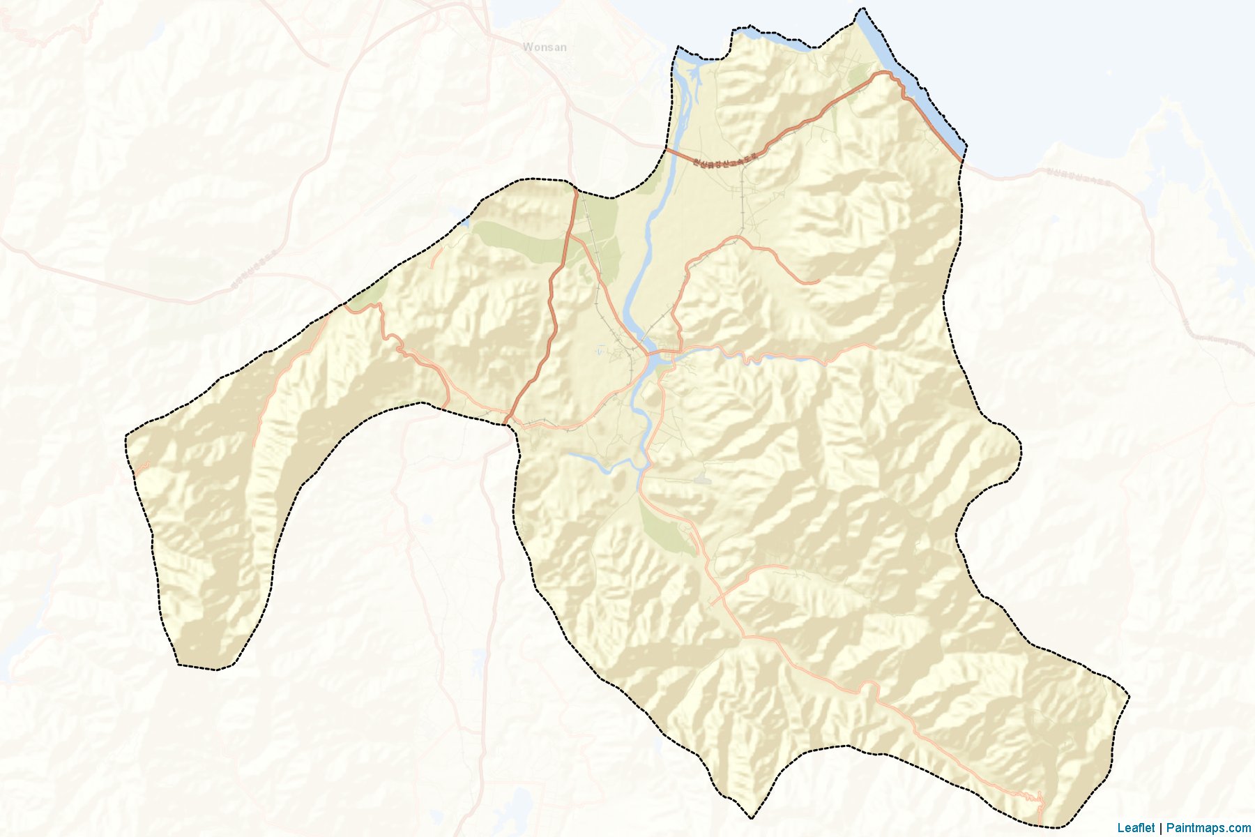 Muestras de recorte de mapas Anbyon (Kangwŏn-do)-2