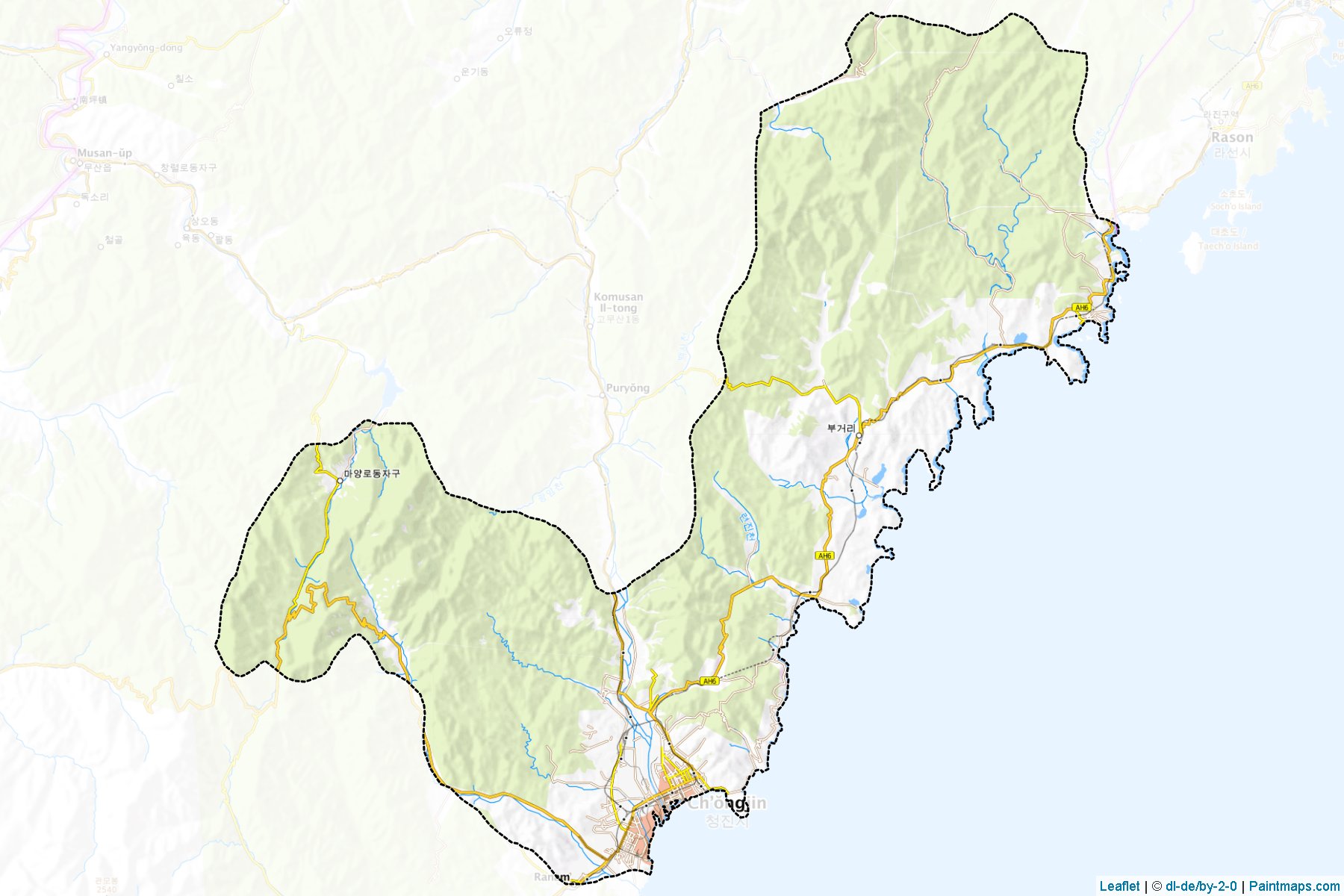 Chongjin (Hamgyong-bukto) Map Cropping Samples-1